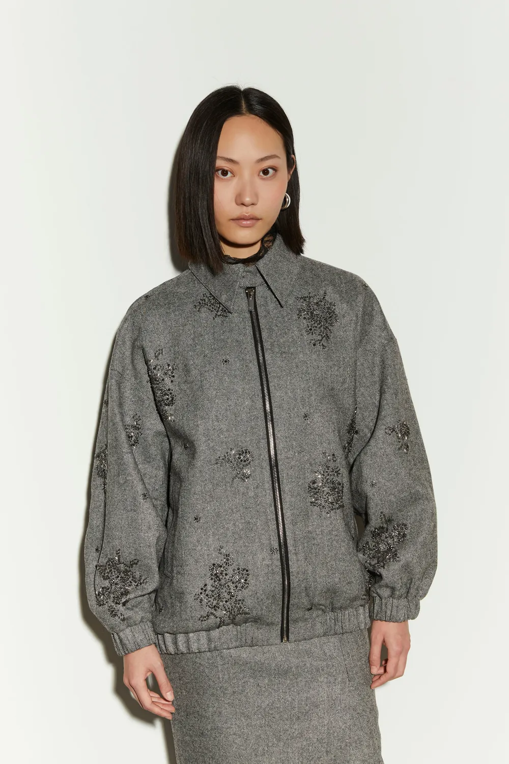 Isabelle Blanche Jacket geaca neagra M lana