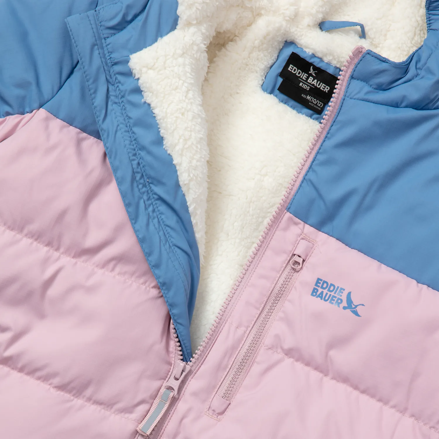 Eddie Bauer Classic Down jacheta fete Canal Blue cu gluga