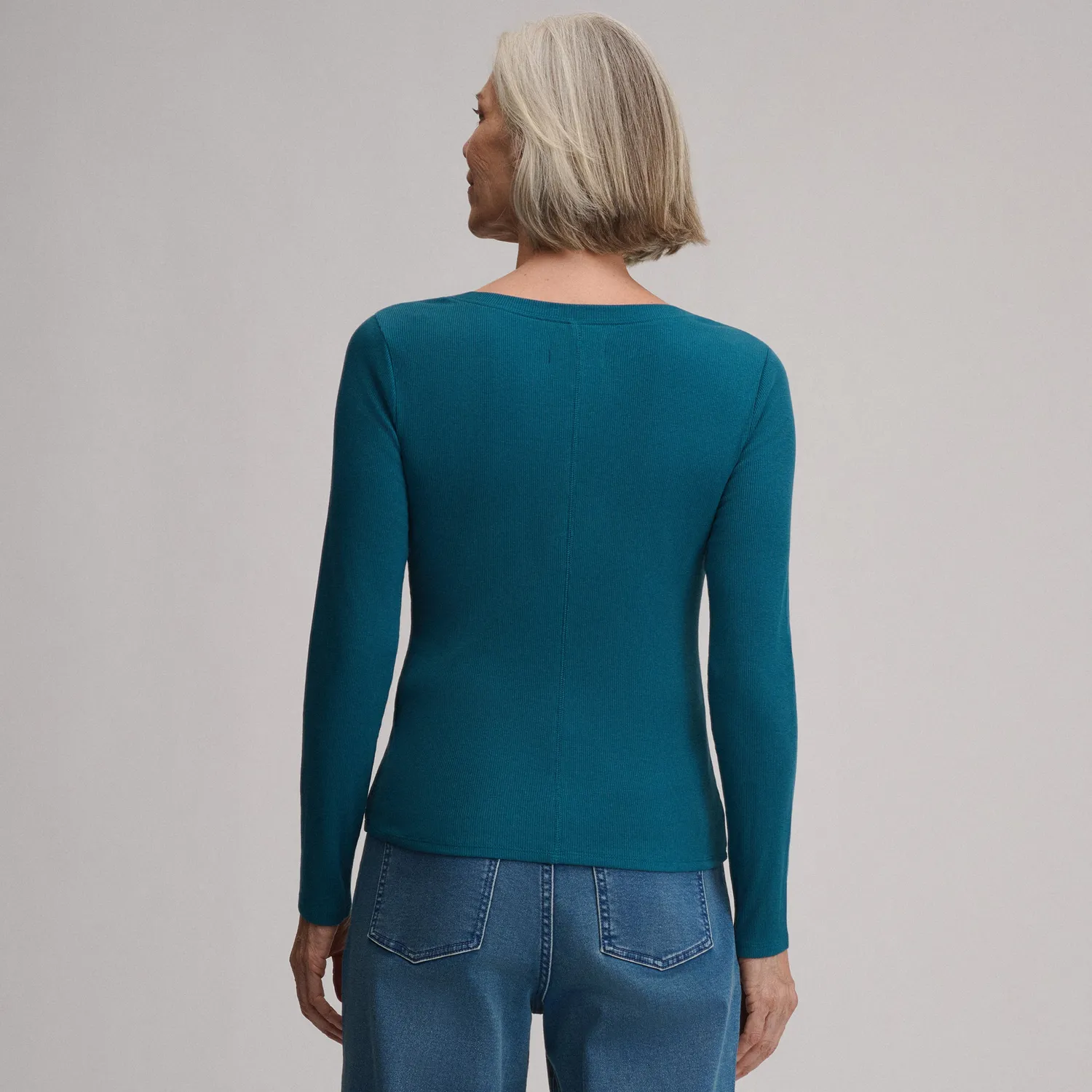 Eddie Bauer Softline Rib henley bluza gri moale