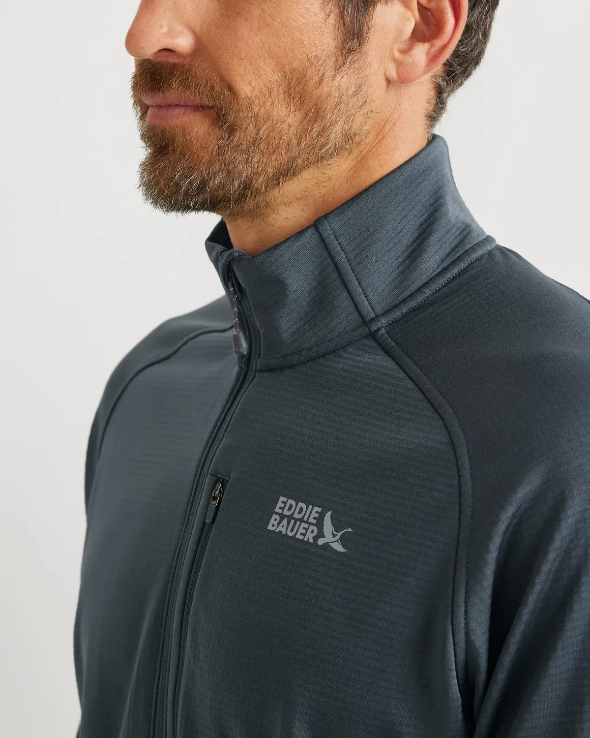 Eddie Bauer High Route Grid Fleece-Lined 1/2-Zip pulover Storm calduros