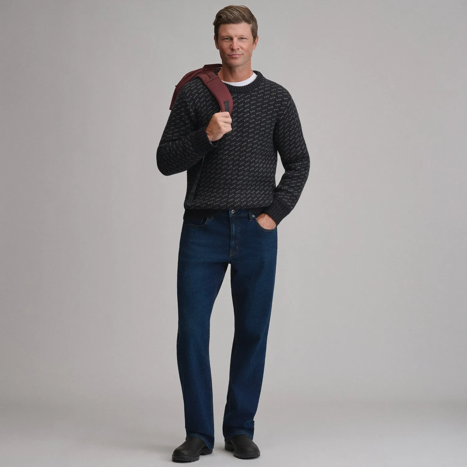 Eddie Bauer Birdseye Crew pulover barbati Navy