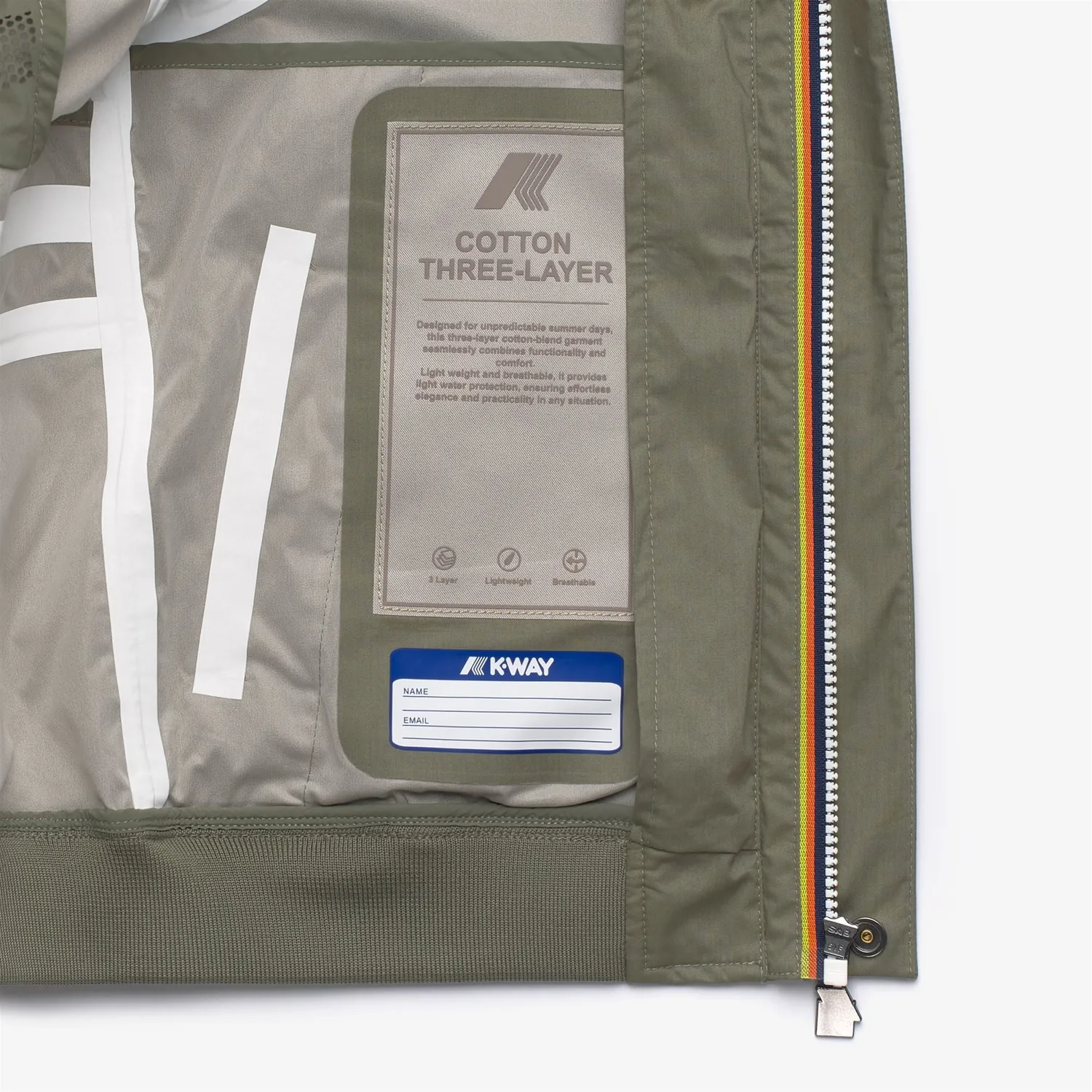 K-Way Arsene Cotton 3Layers geaca baieti verde lichen impermeabila