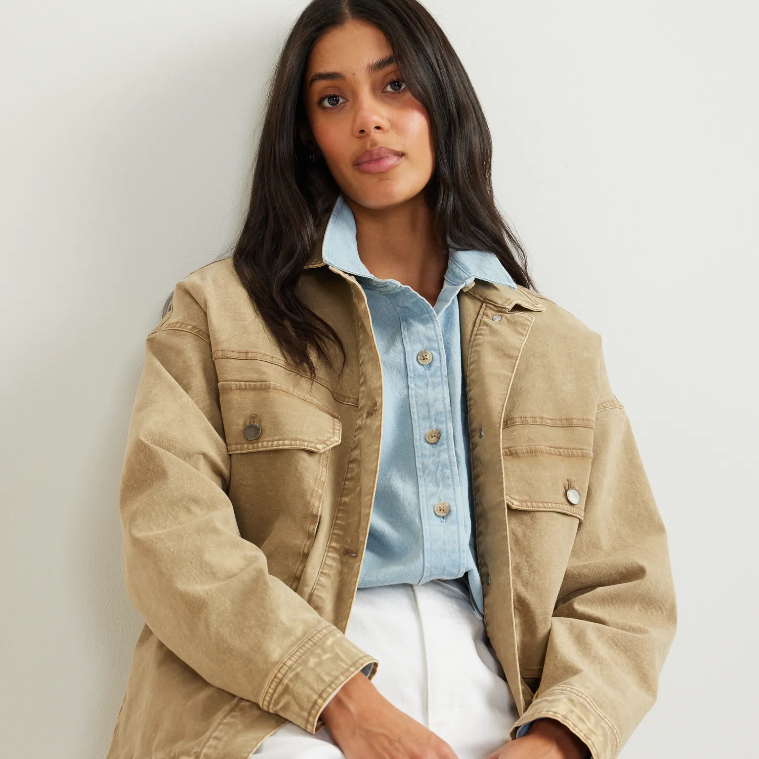 Eddie Bauer Seabrook geacă damă kaki spălată lejeră