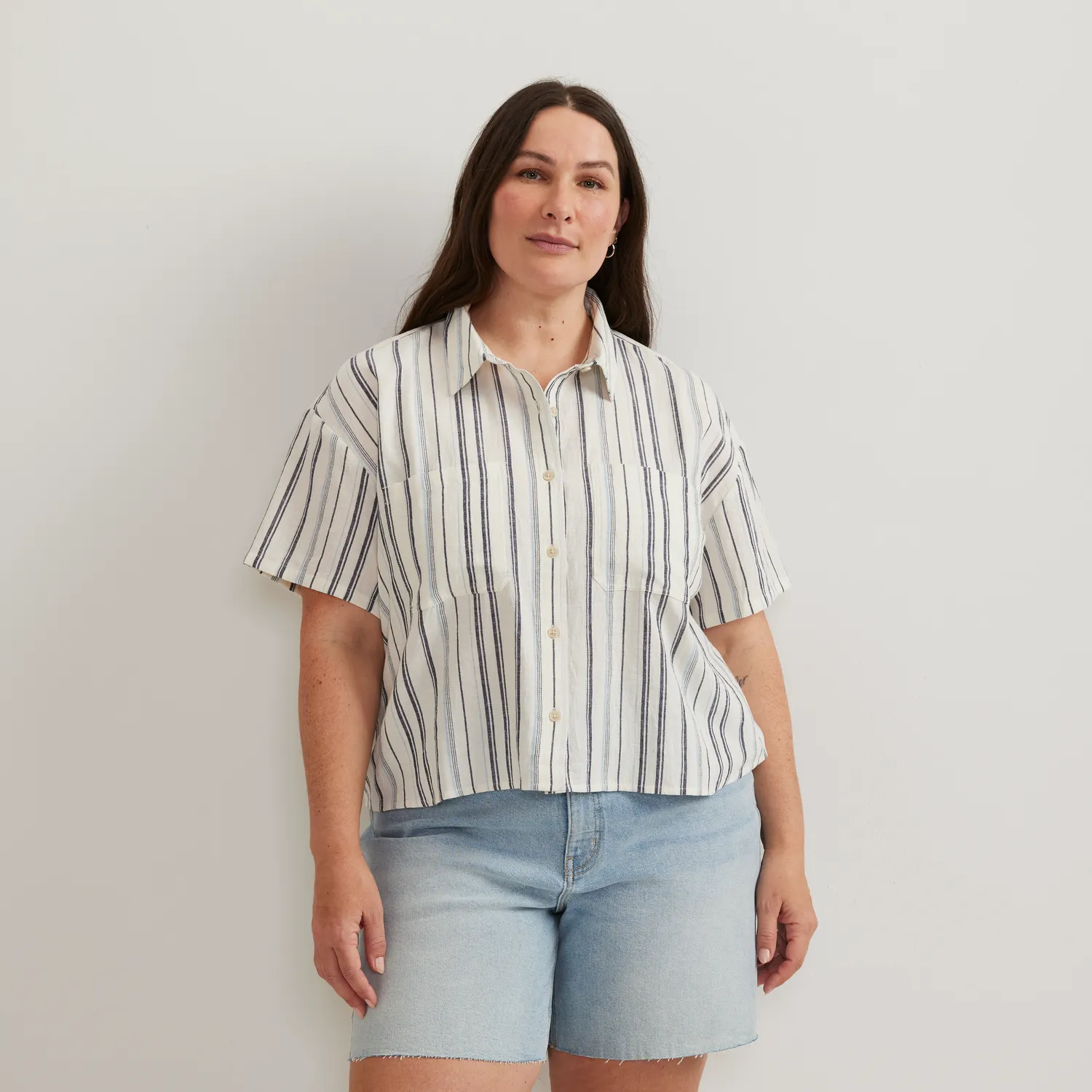 Eddie Bauer Destination Utility camasa dama Ivory cu dungi