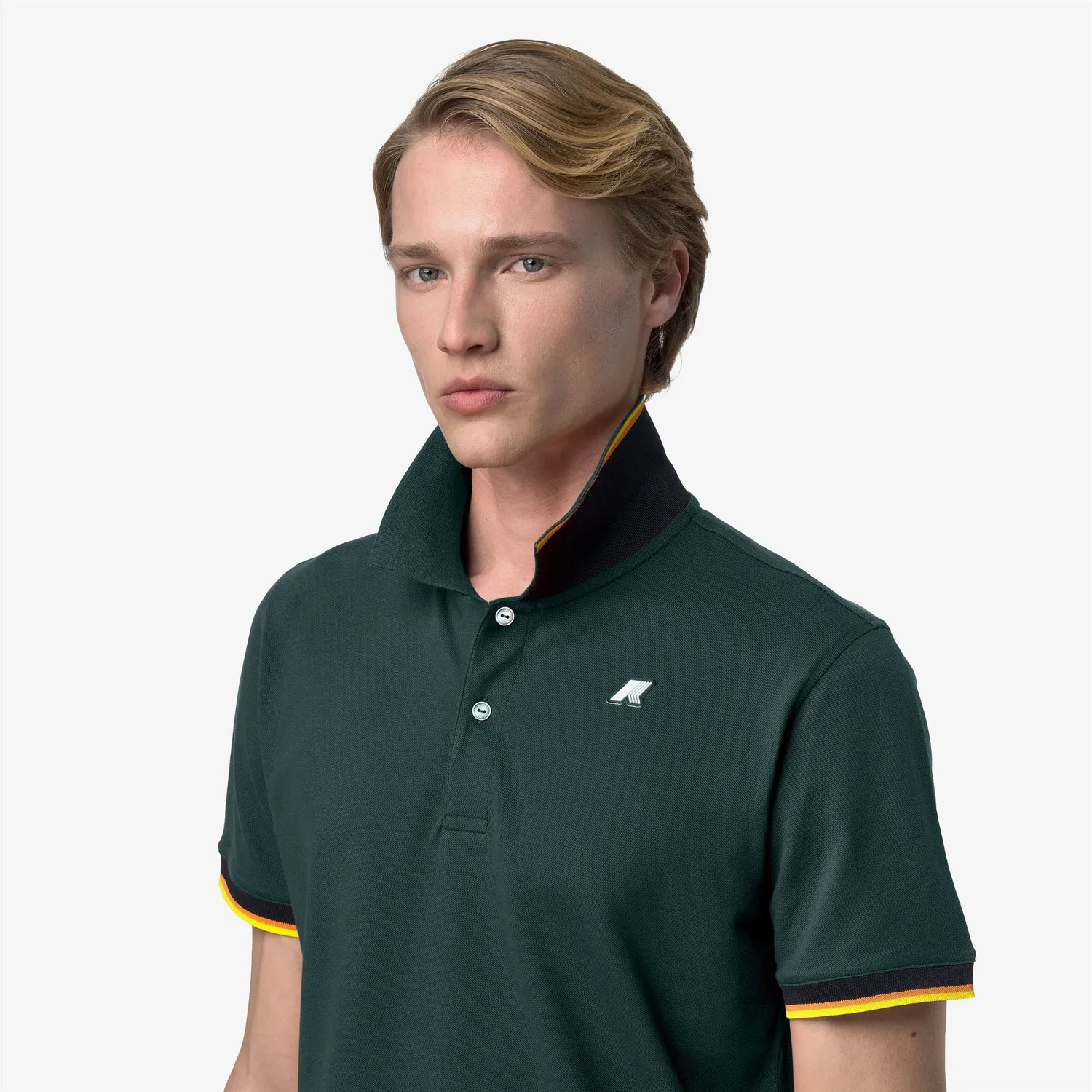 K-Way Vincent K1125BW polo barbati verde jungle slim