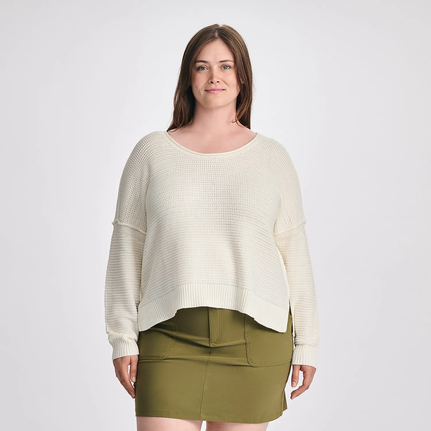 Eddie Bauer Roll Neck pulover dama Cream cu guler rulat