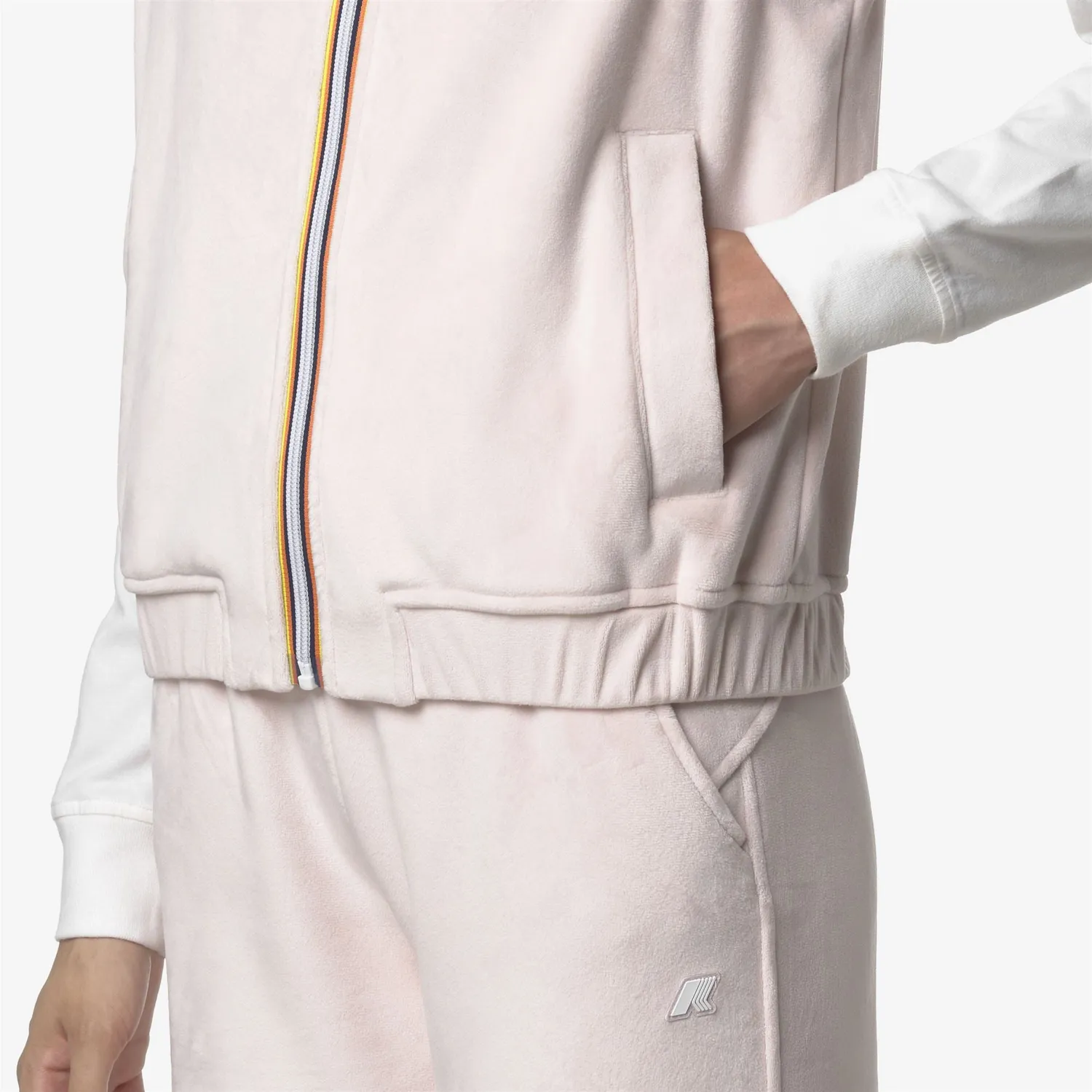 K-Way Vivielme Velour Polar vesta dama roz calduroasa