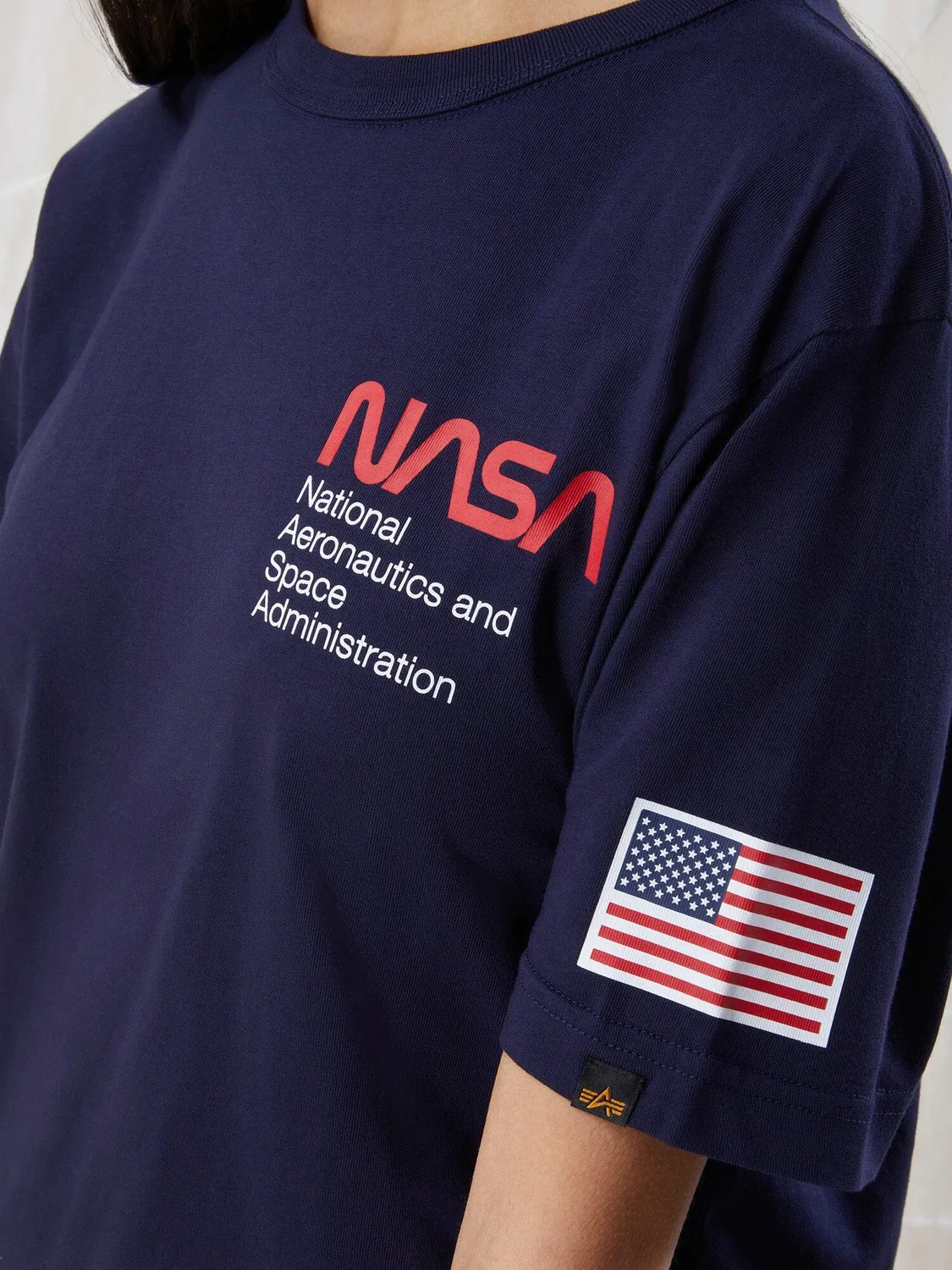 Alpha Industries NASA Worm tricou albastru graphic