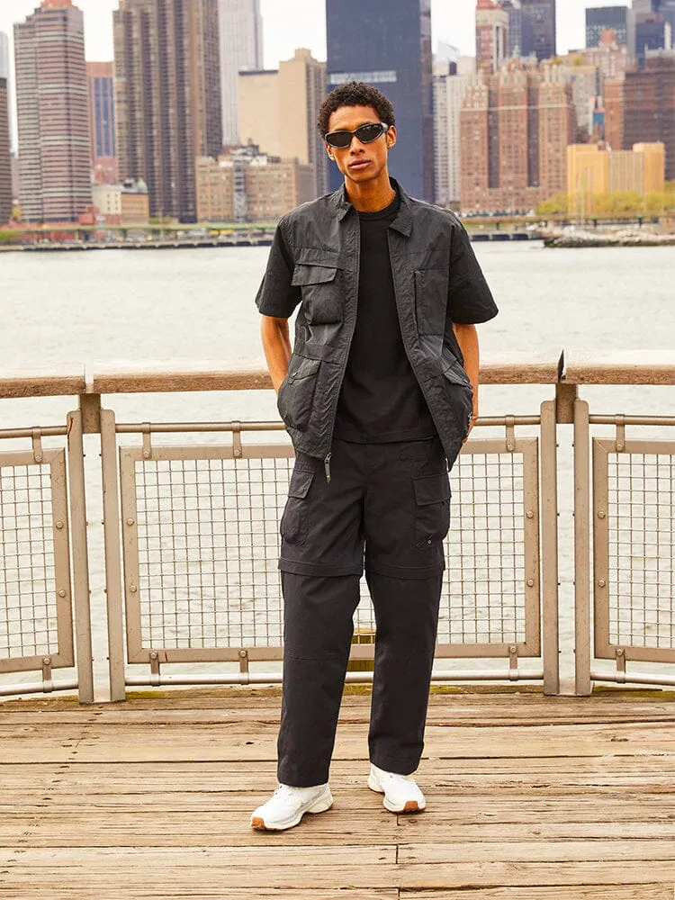 Alpha Industries Convertible pantaloni cargo negri ripstop