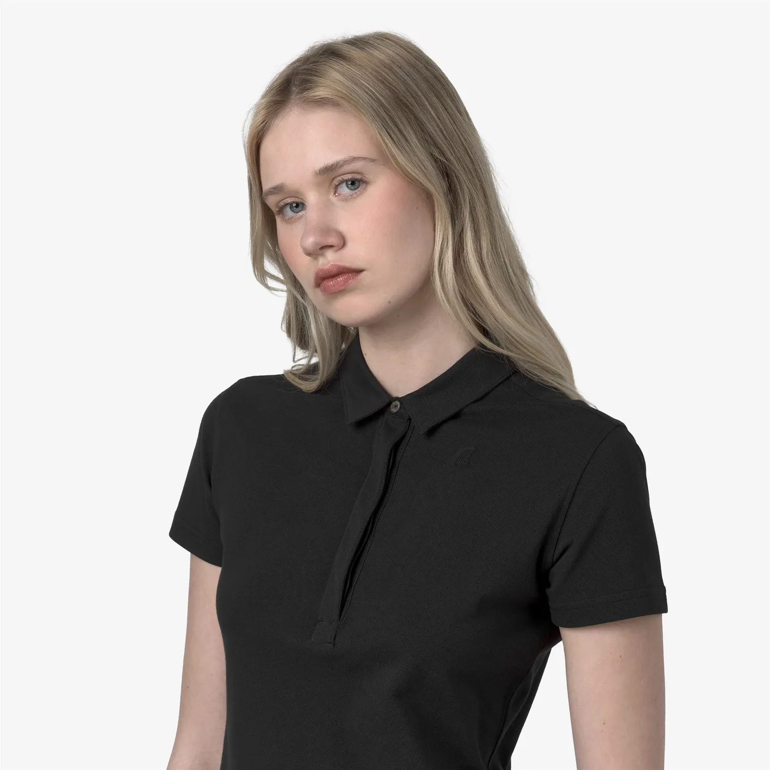 K-Way Amedea Pique Slim polo dama negru bumbac
