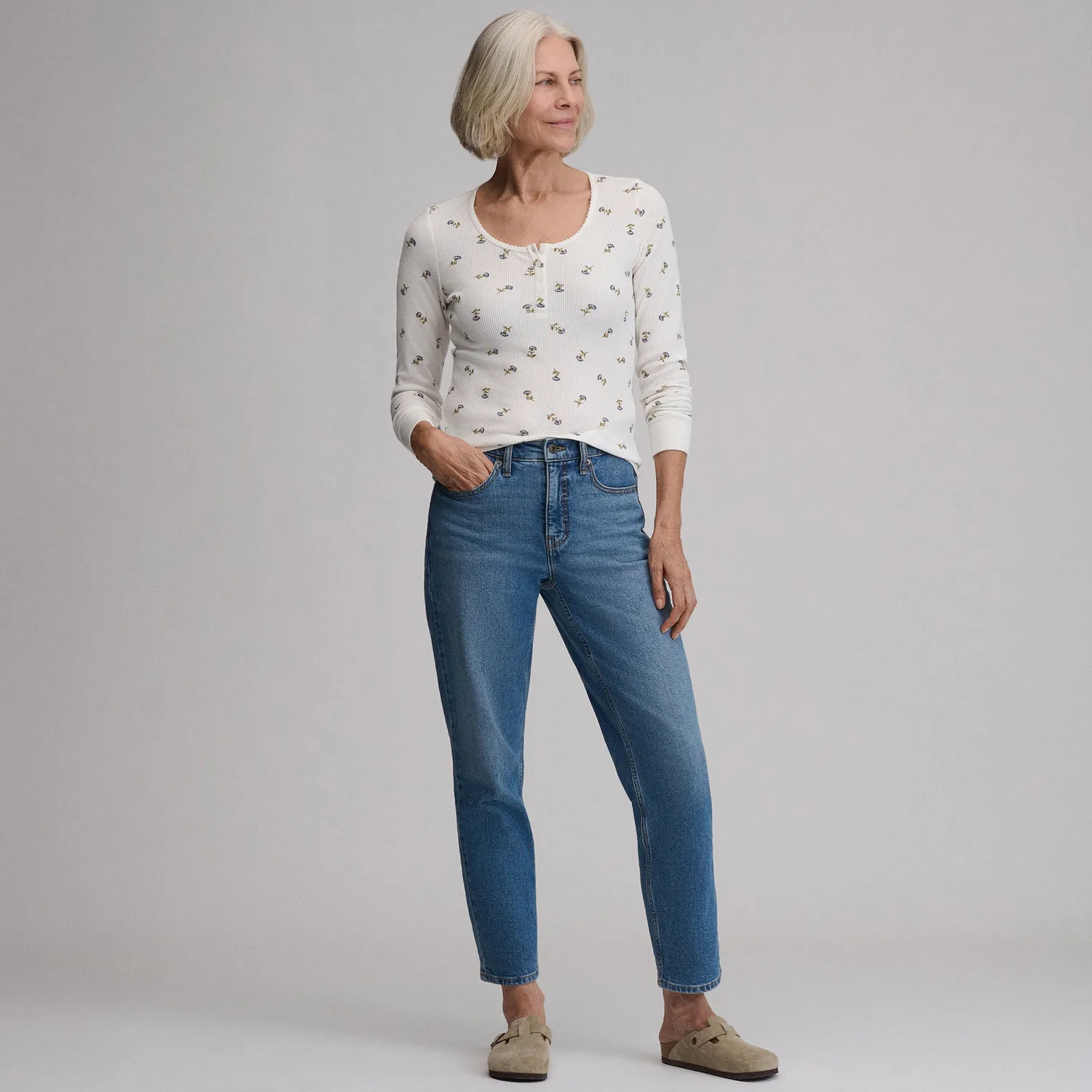Eddie Bauer Infinity Thermal Henley bluza termica dama crem calduroasa