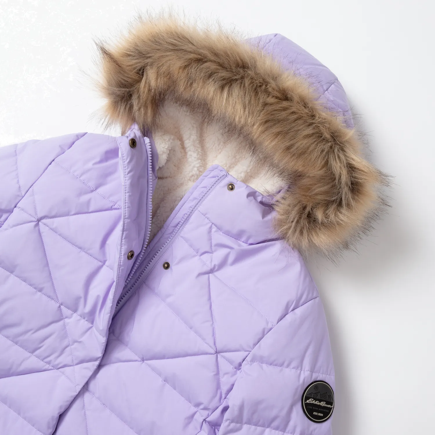 Eddie Bauer Sun Valley Frost Down parka fete gri cu puf