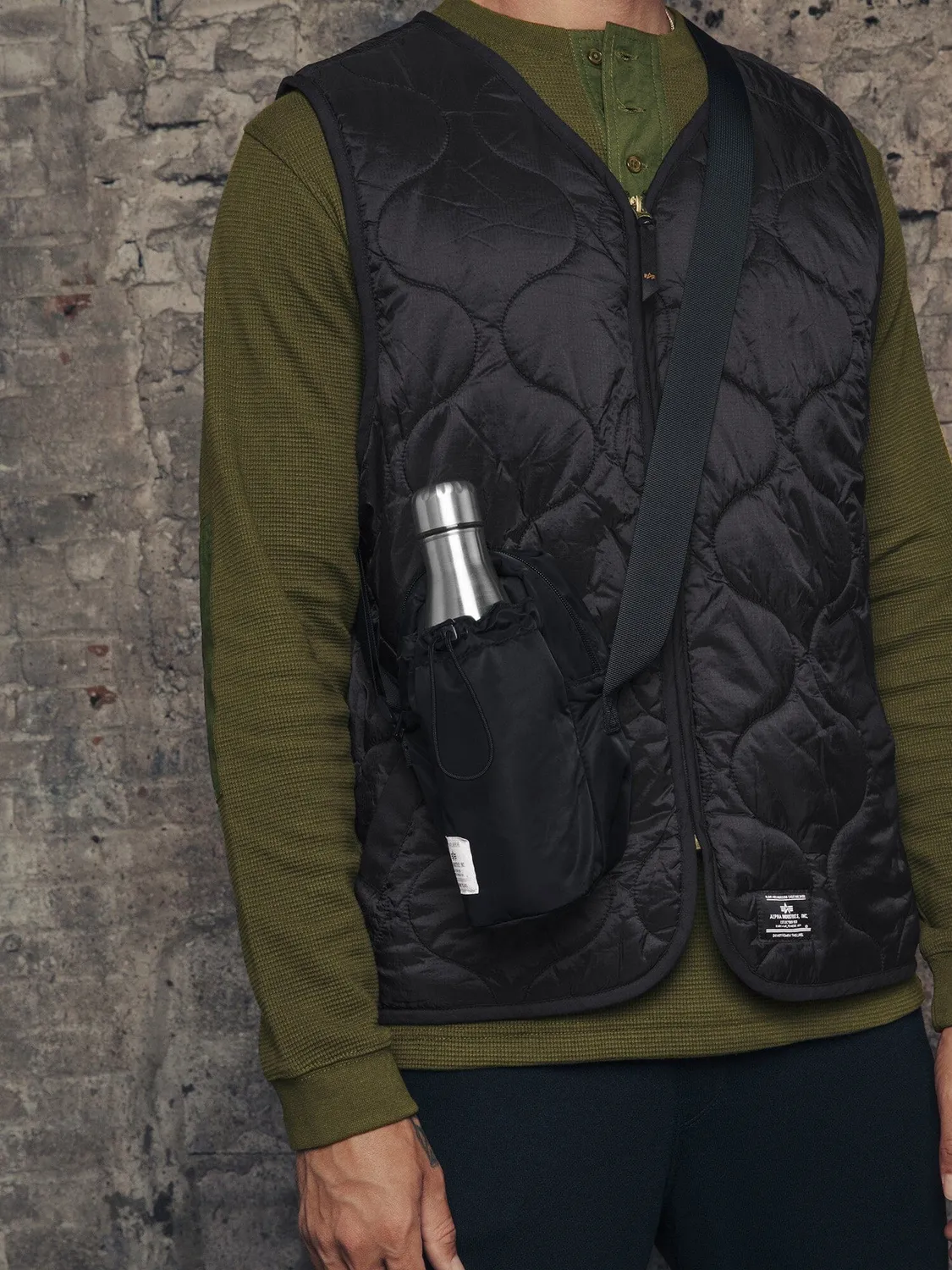 Alpha Industries Canteen geantă umăr Black nailon