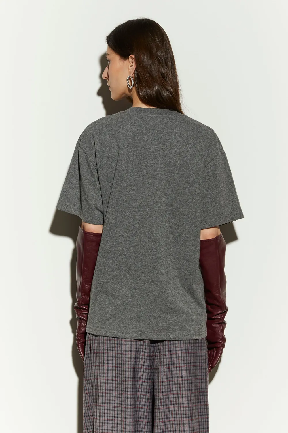 Isabelle Blanche Tshirt tricou bumbac gri-negru M cu strasuri
