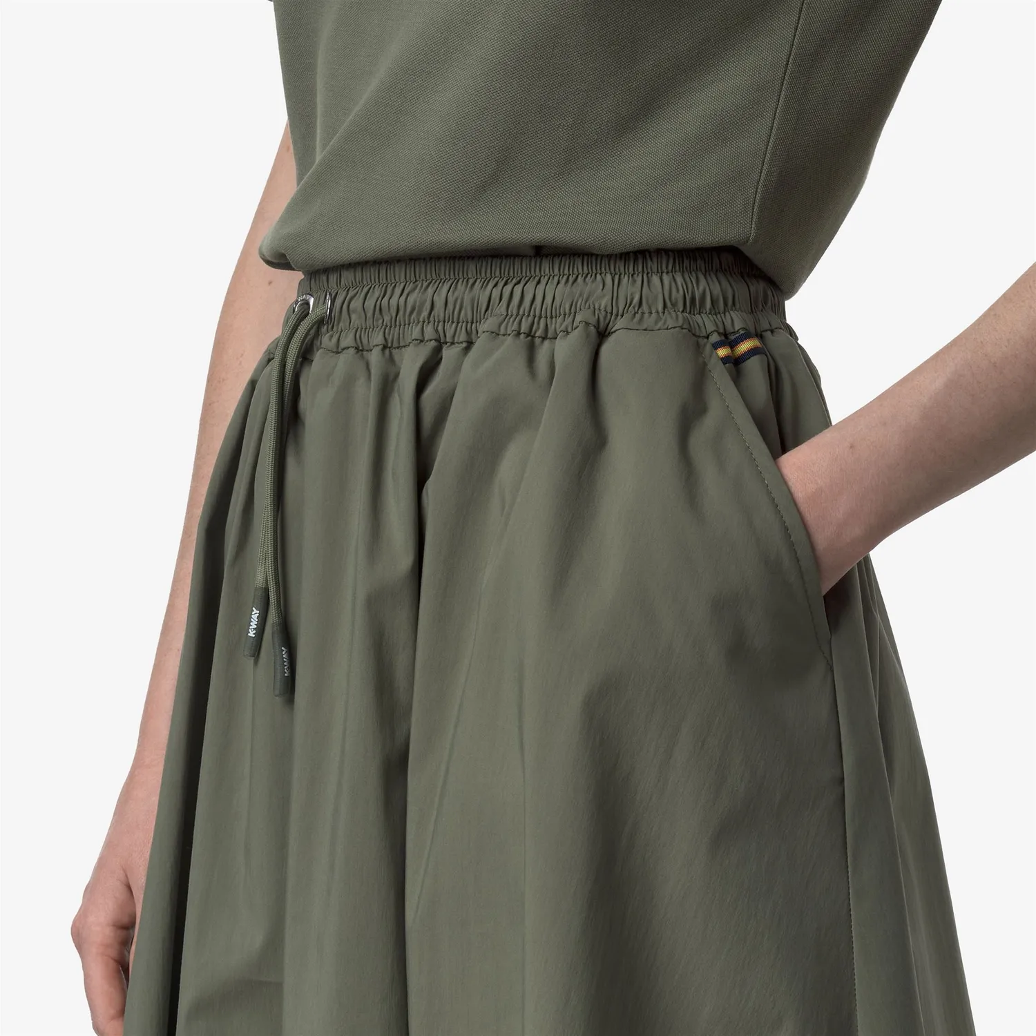 K-Way Mosella Light Poplin fusta lunga dama verde