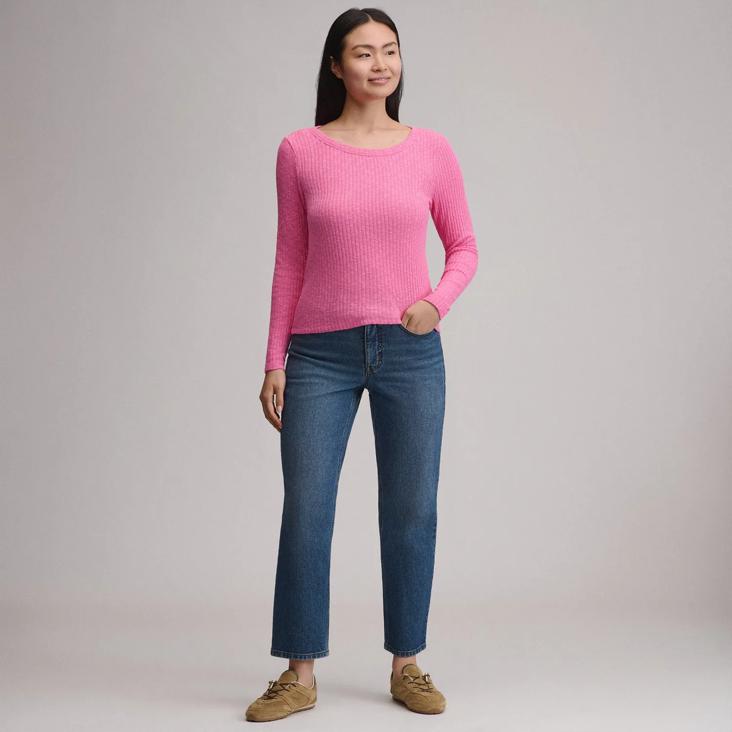 Eddie Bauer Hacci Rib bluza dama ivory moale