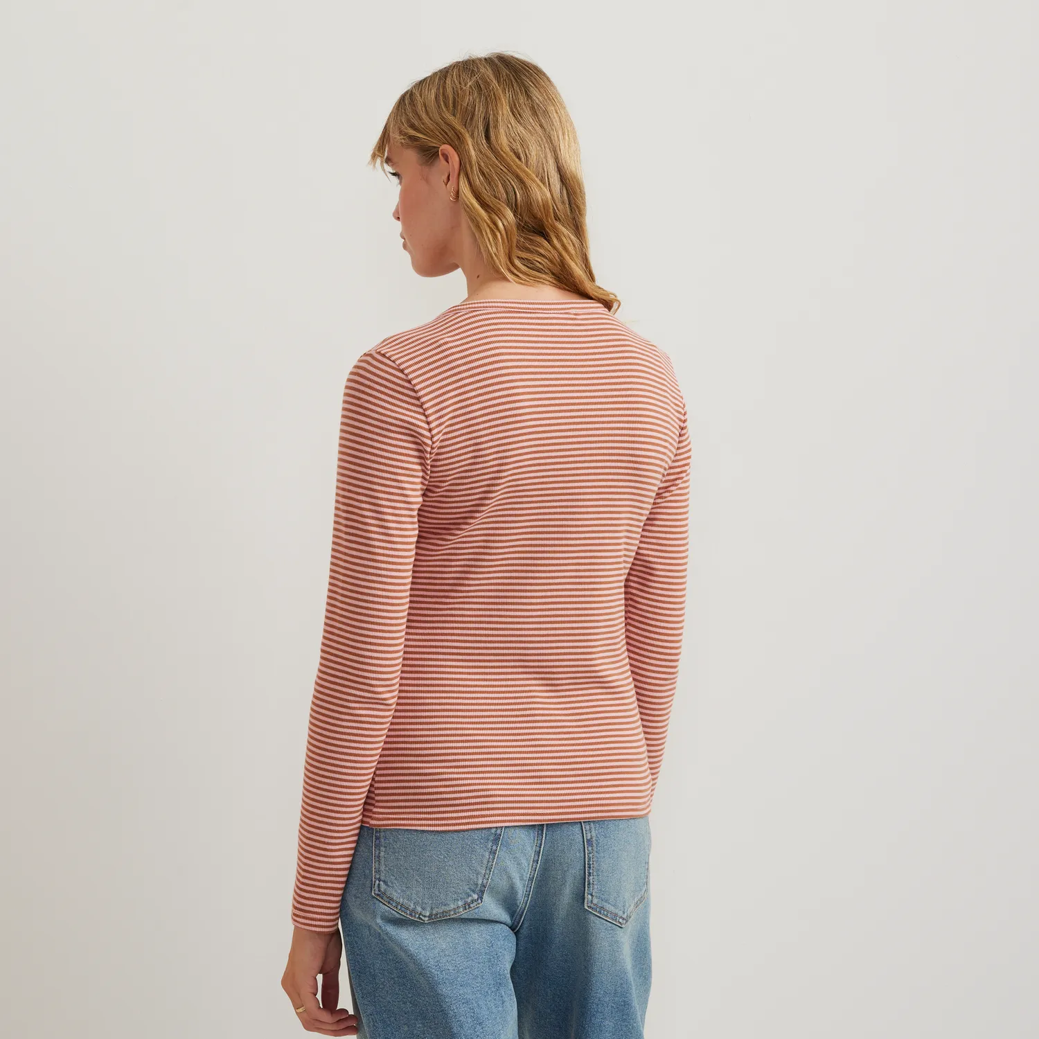 Eddie Bauer Long-Sleeve Ribbed Henley T-Shirt bluza Dusty Lavendar
