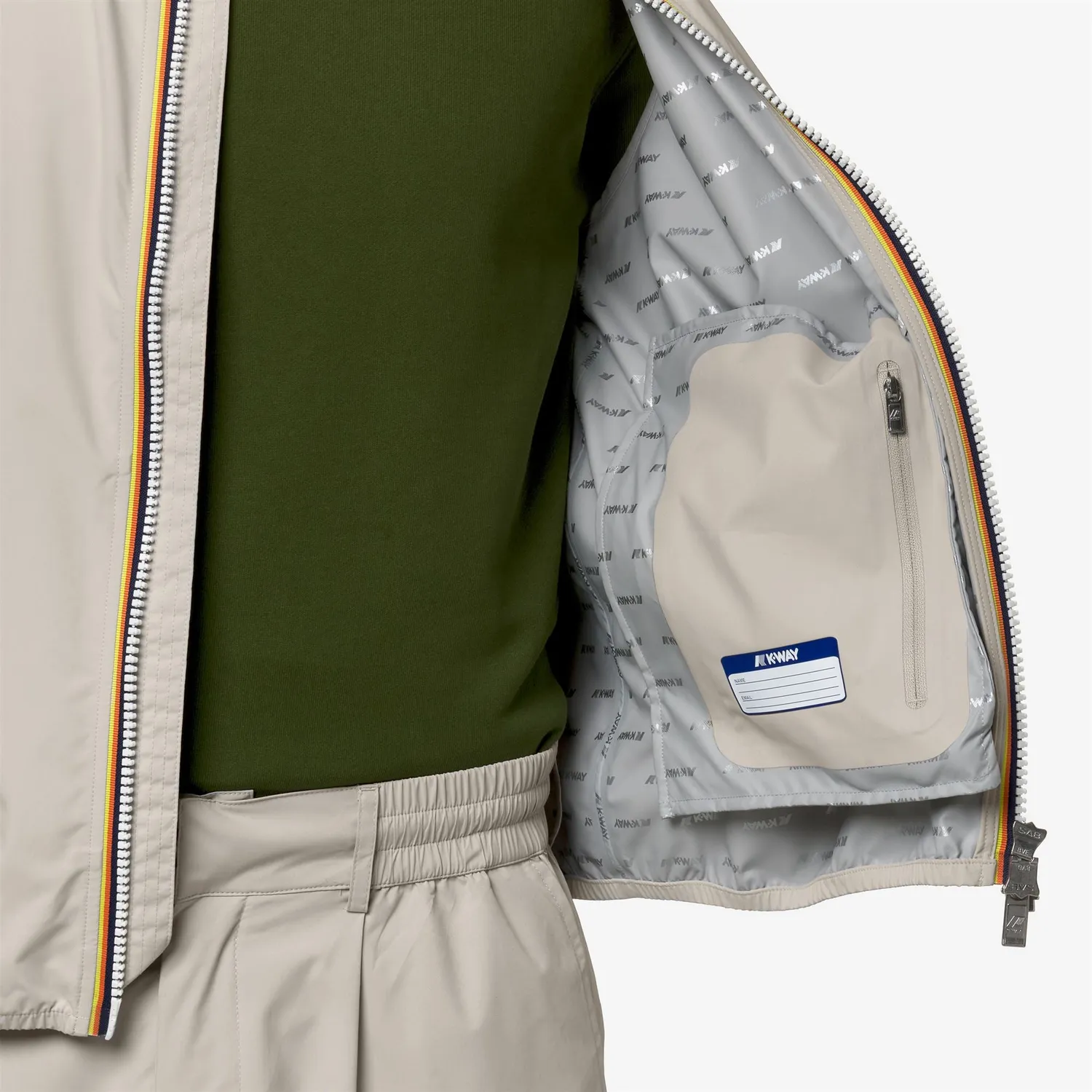 K-Way Valen Stretch Dot vesta barbati bej impermeabila