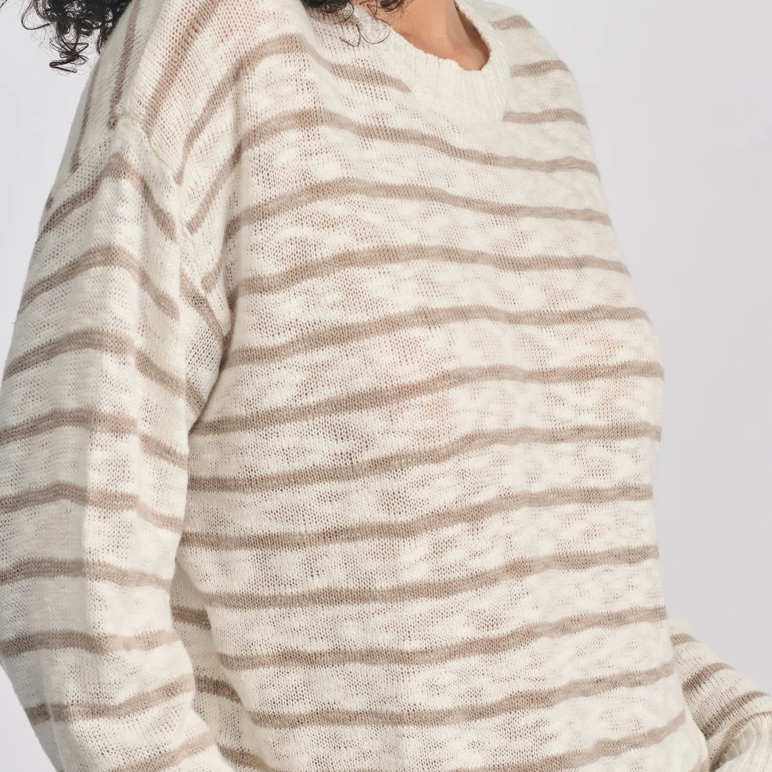 Eddie Bauer Slub Stripe pulover dama Pale Blue dungi