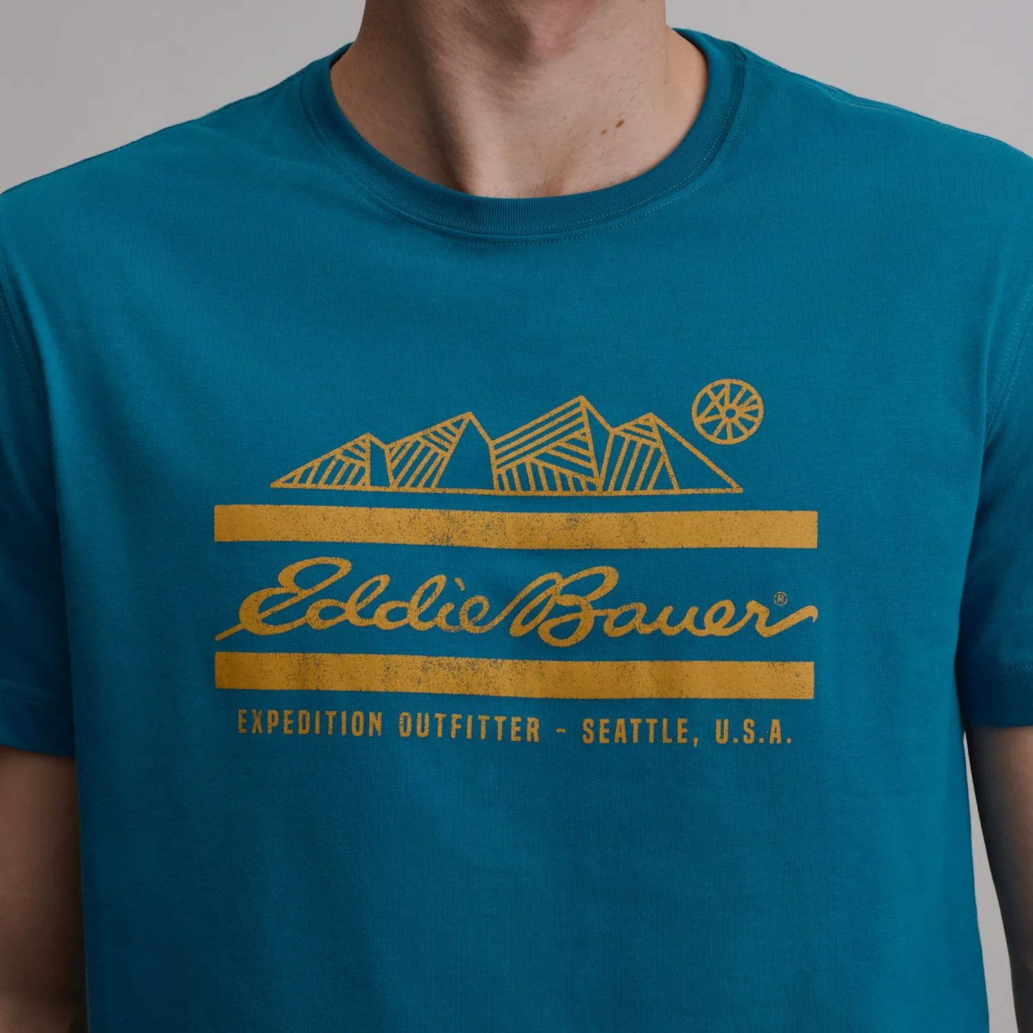 Eddie Bauer EB Script Signature tricou barbati Meridian Blue