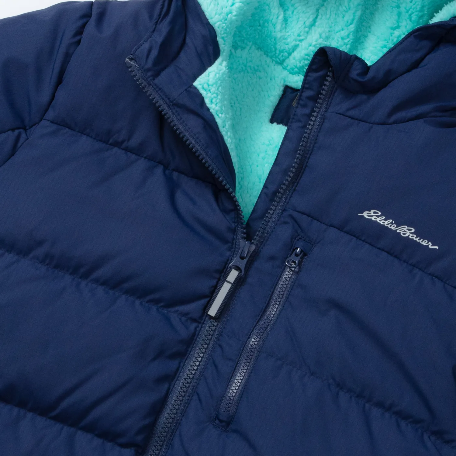 Eddie Bauer Classic Down geaca puf fete albastra calduroasa