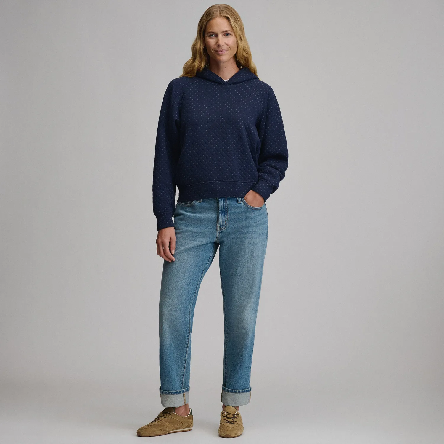 Eddie Bauer Quilted geaca matlasata dama Neagra cu gluga