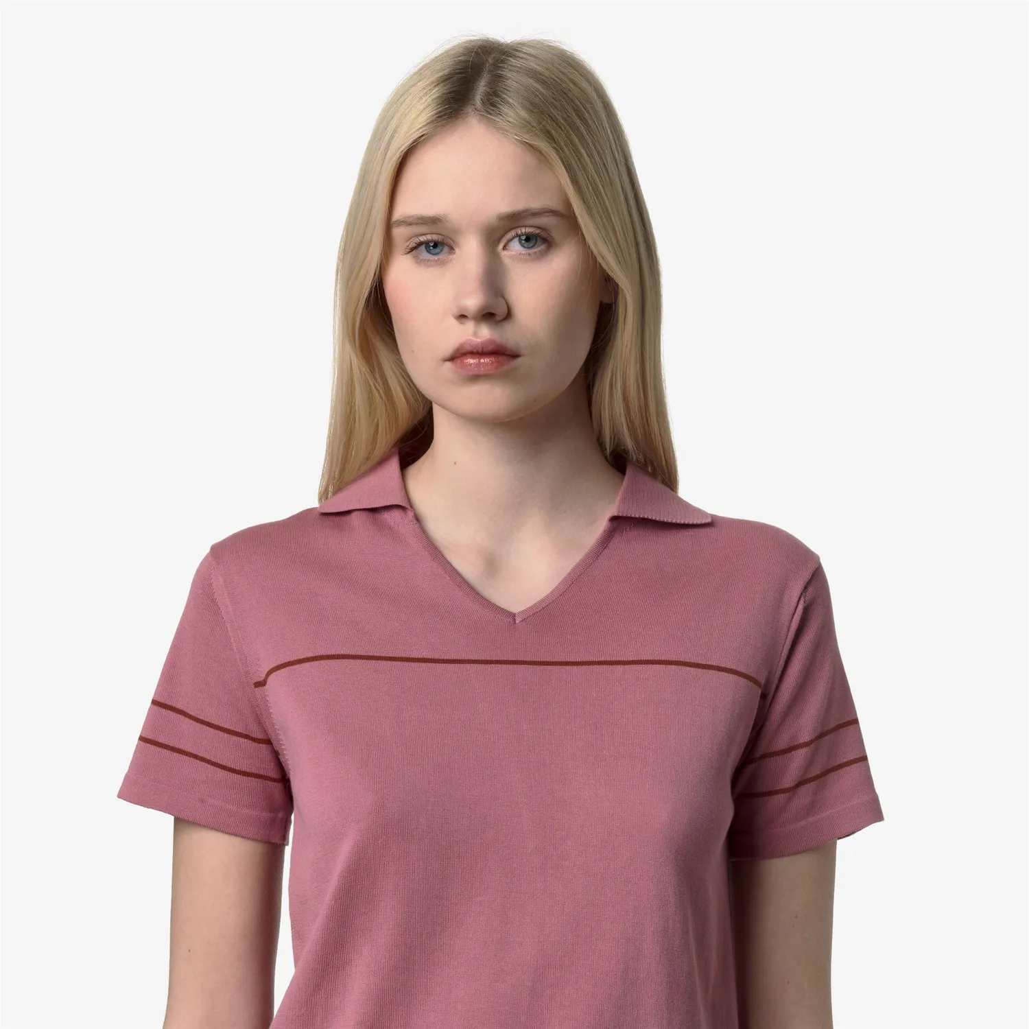 K-Way Mazardy Stripes polo tricotat dama Violet dungi