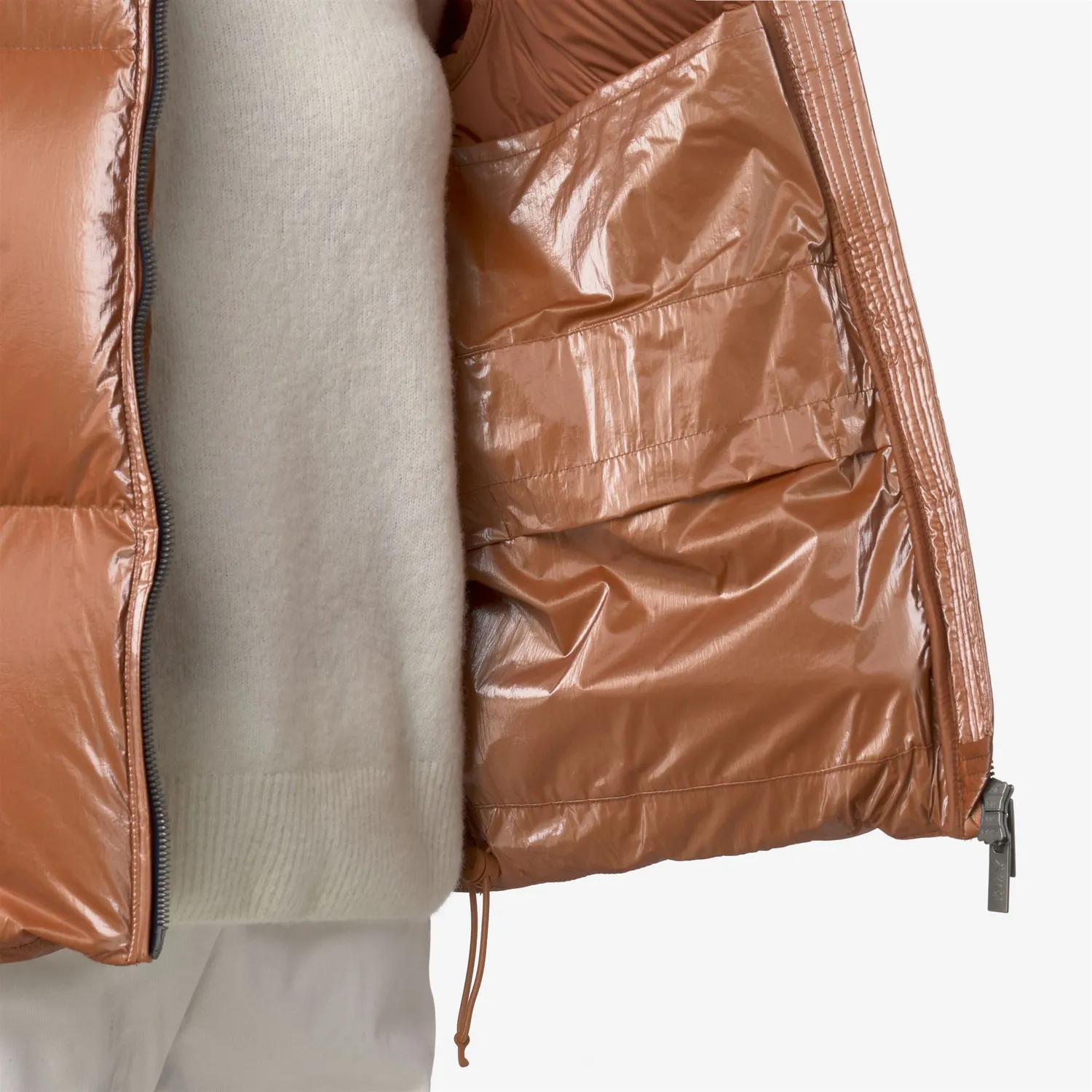 K-Way Lethille Thermo Pearly geaca dama Orange puf natural