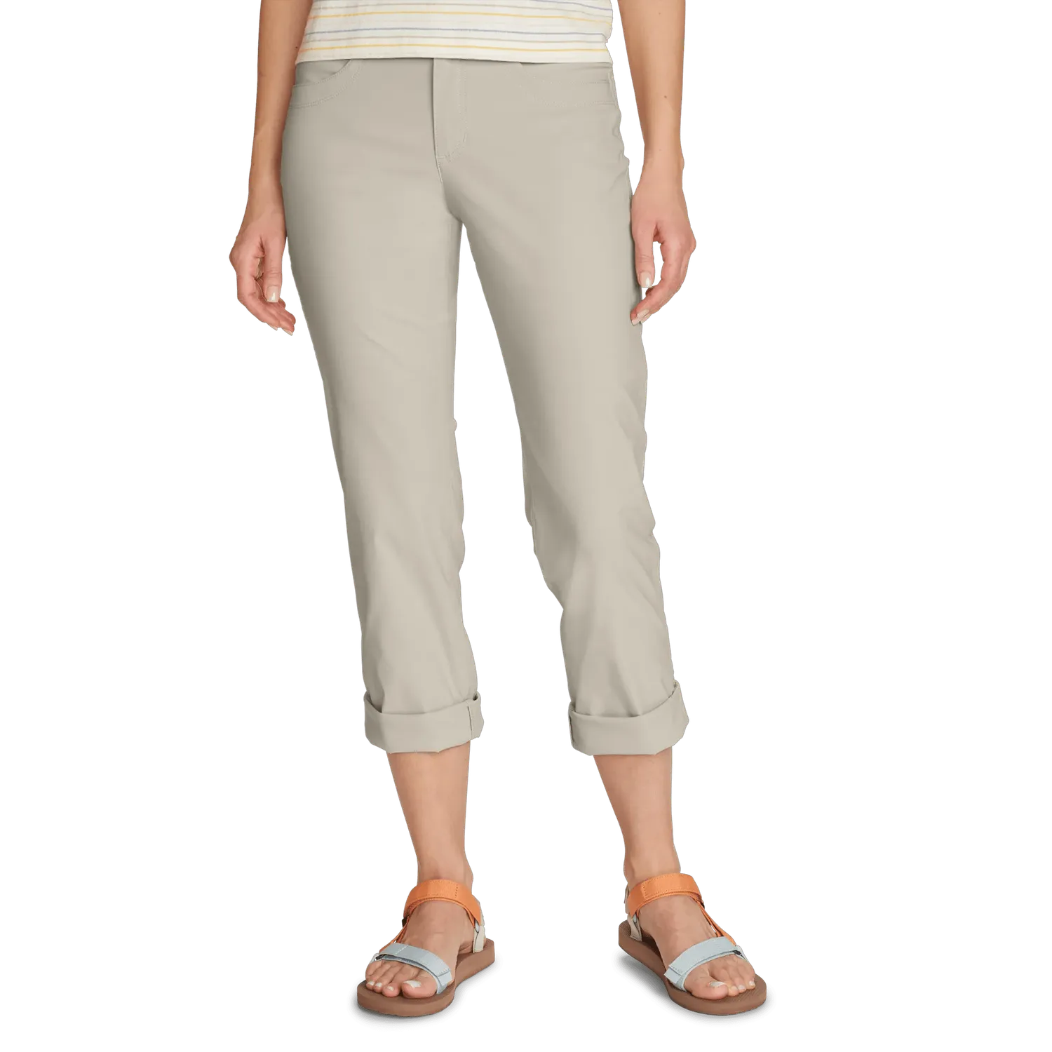 Eddie Bauer Sightscape pantaloni bej convertibili capri