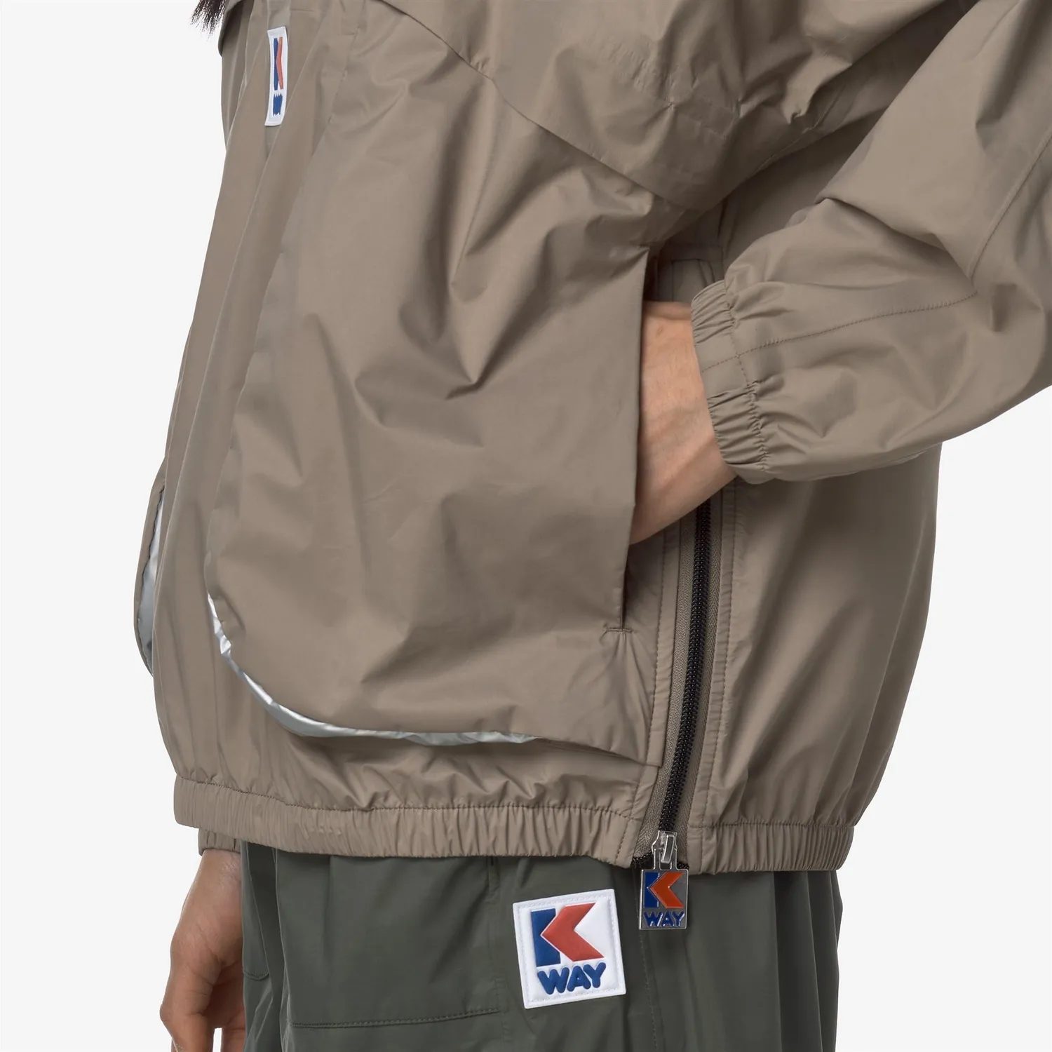 K-Way 7002 Half Zip geacă bej taupe impermeabilă