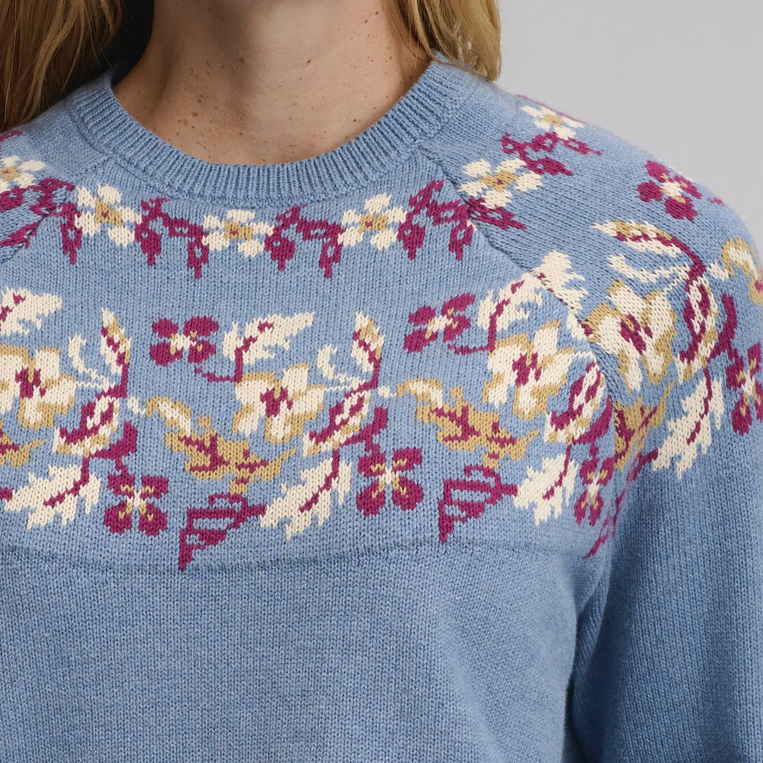 Eddie Bauer Intarsia pulover damă bleumarin