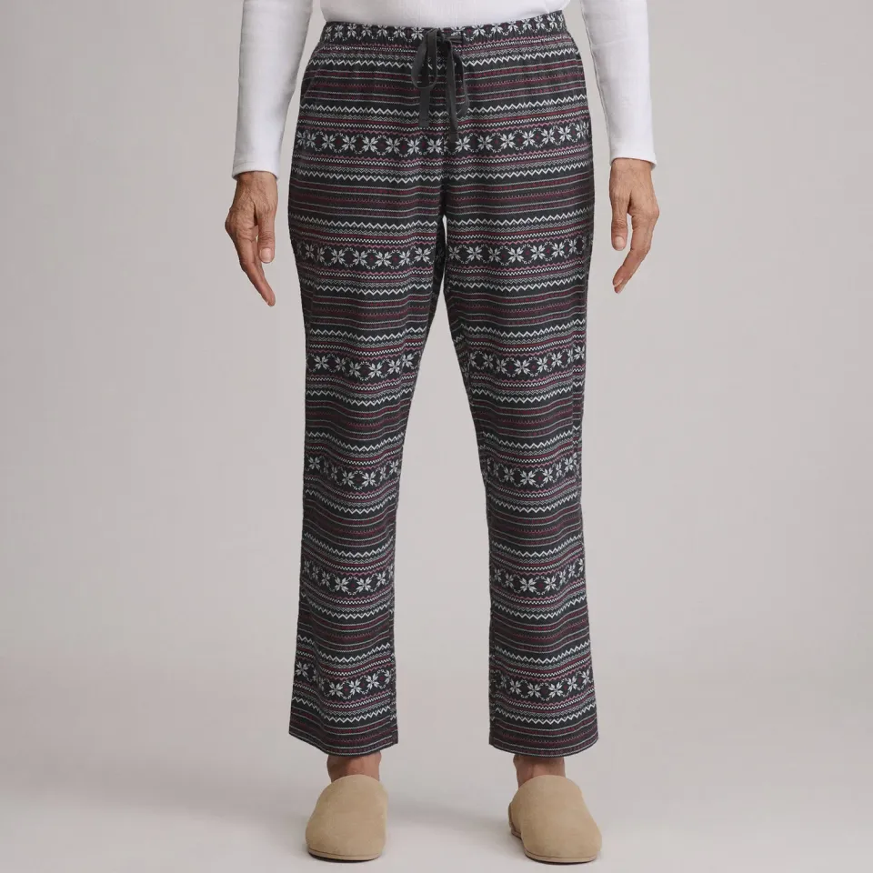 Eddie Bauer Stines pantaloni pijama flanel gri deschis