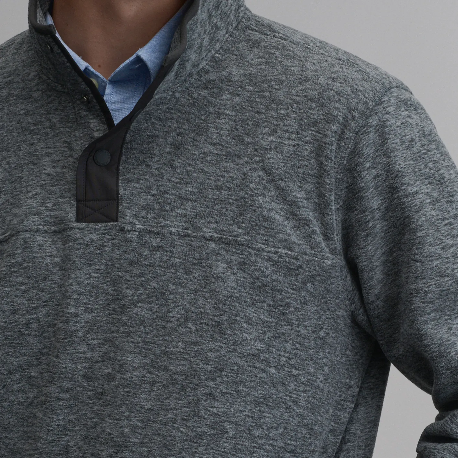 Eddie Bauer Chutes Snap Mock pulover polar gri inchis