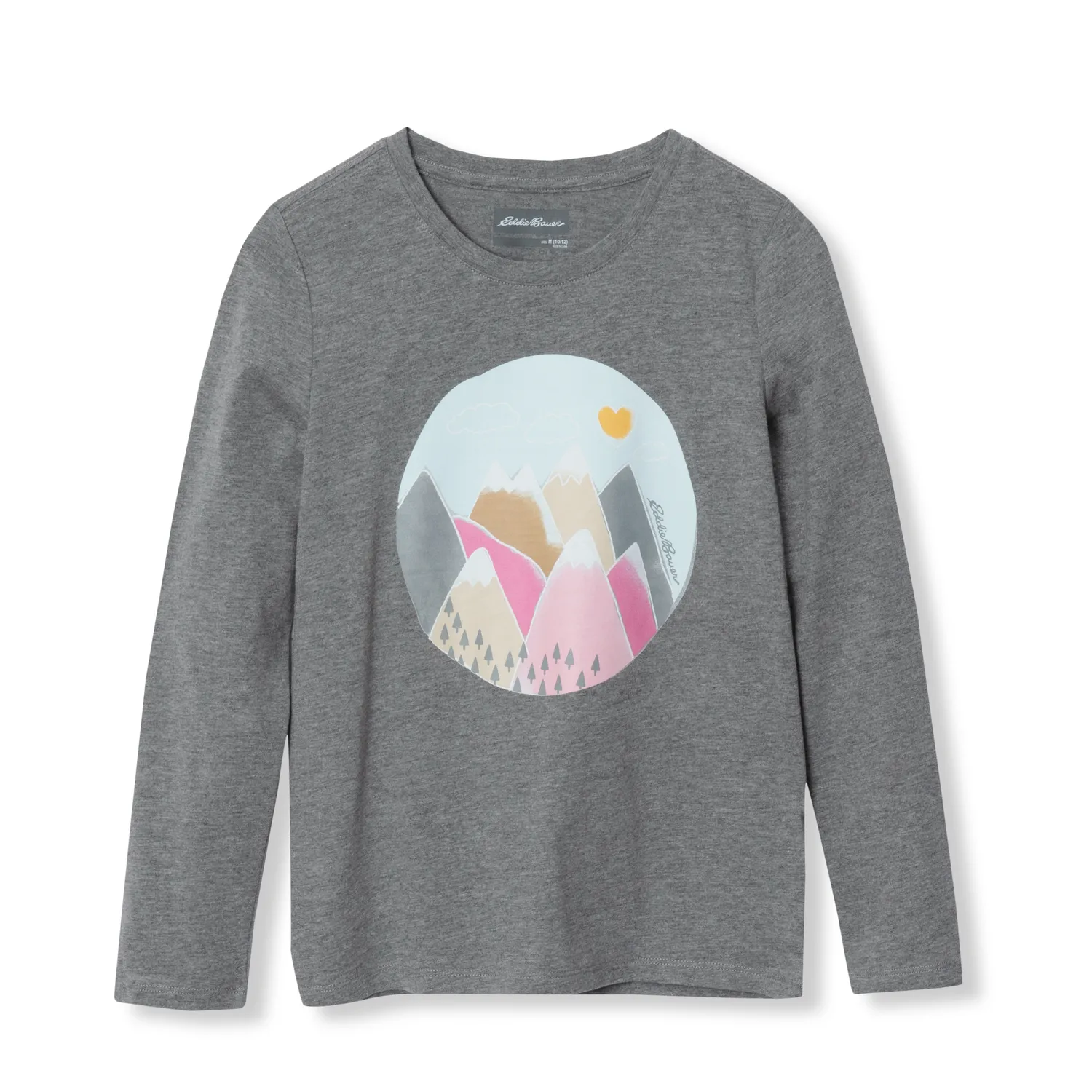 Eddie Bauer Graphic Long-Sleeve tricou fete AQUA SKY bumbac