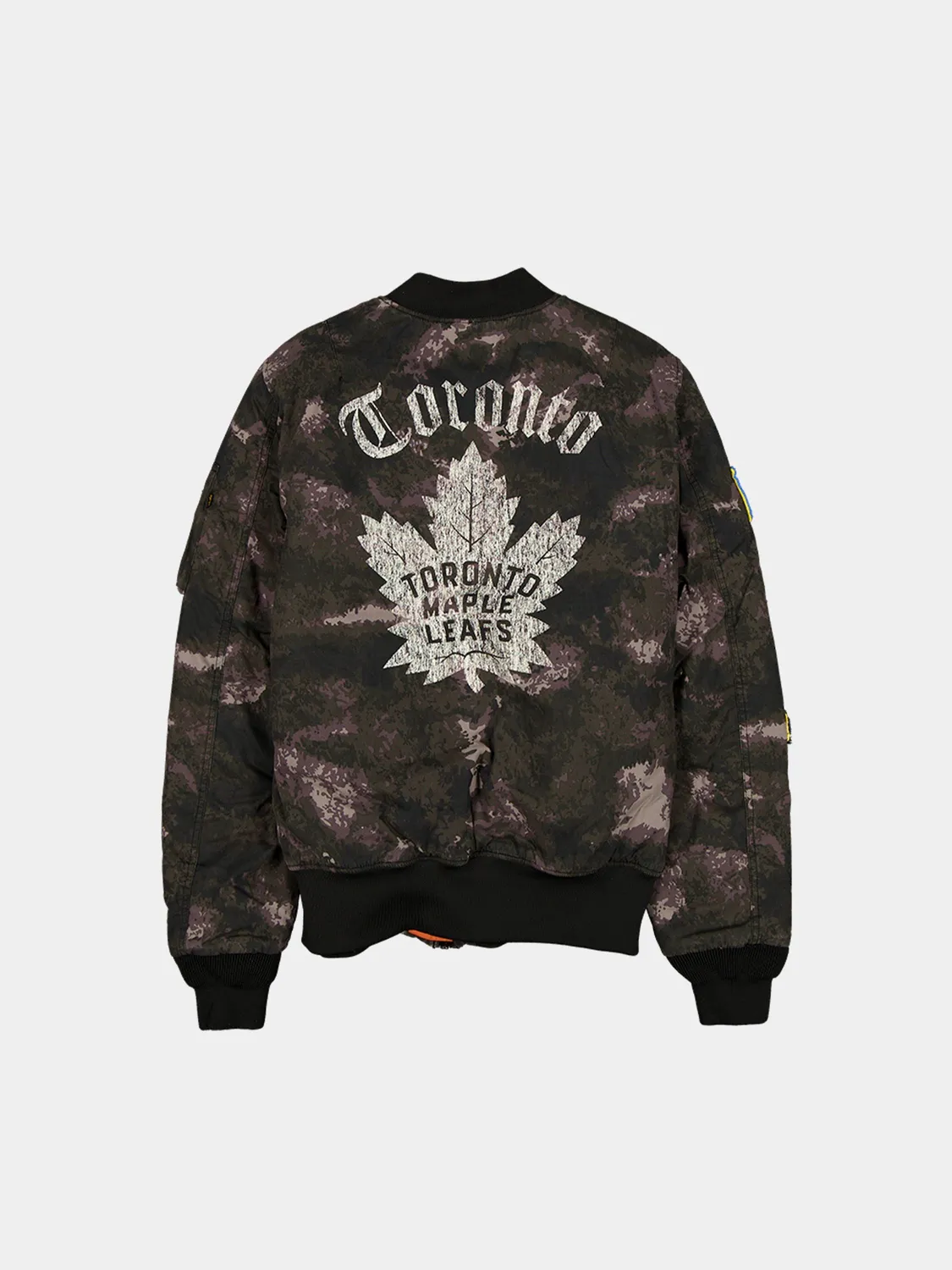 Alpha Industries MA-1 Toronto Maple Leafs bomber negru camo