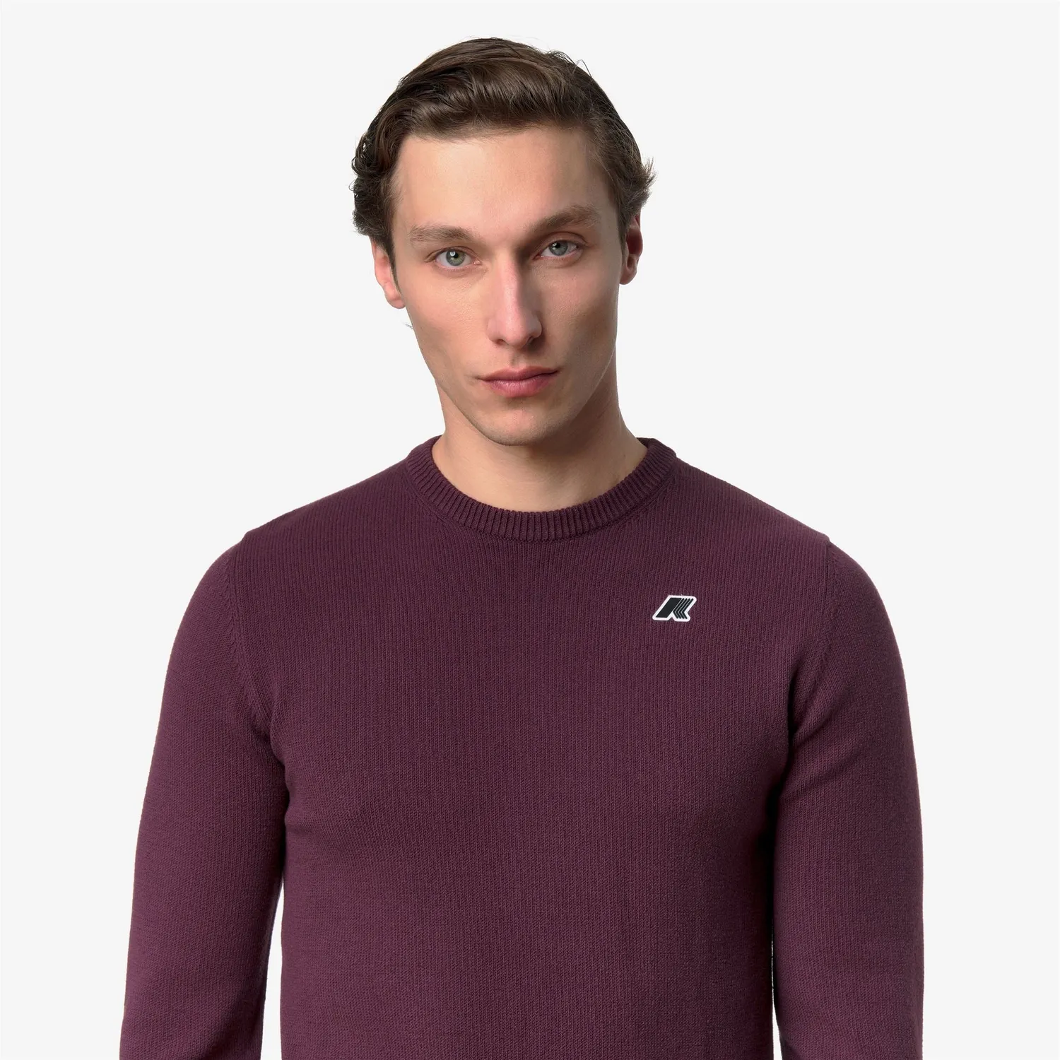 K-Way Sebastien pulover barbati Violet Mauve Wine bumbac