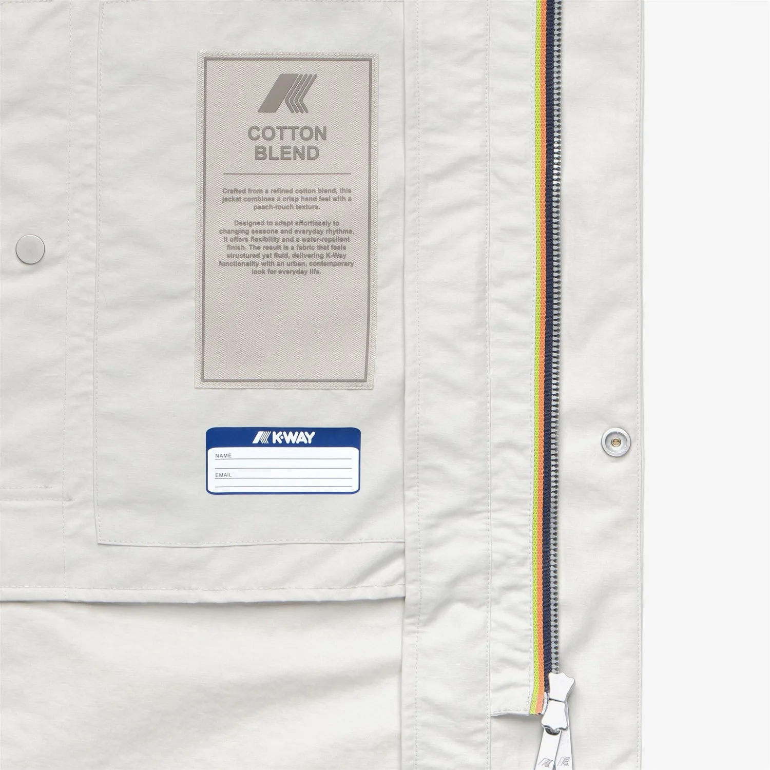 K-Way Poirol Cotton Blend palton bej 3/4 bumbac
