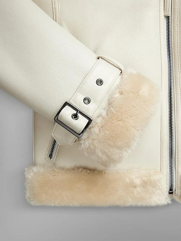 Alpha Industries RAF B3 Mod geaca dama limestone shearling