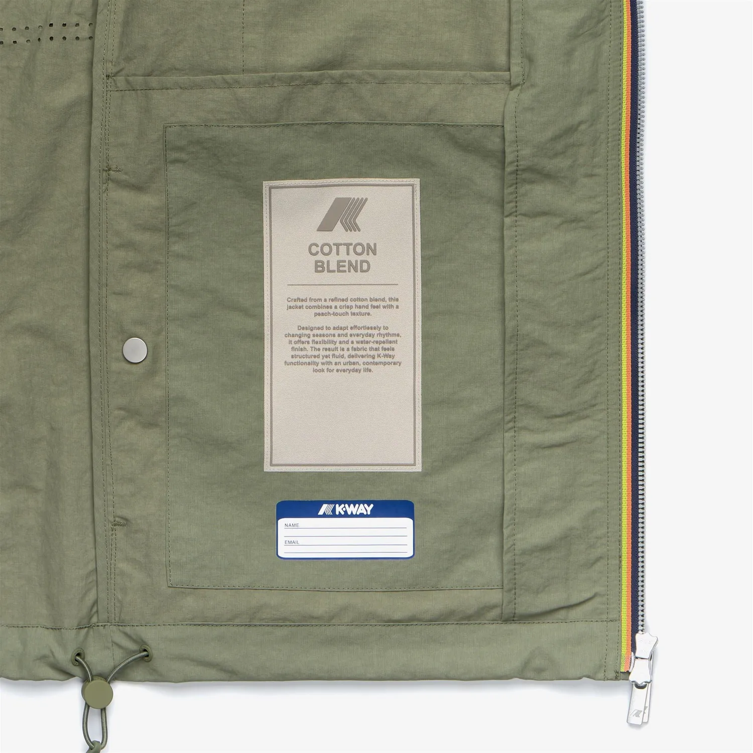 K-Way Orian Cotton Blend geacă verde lichen