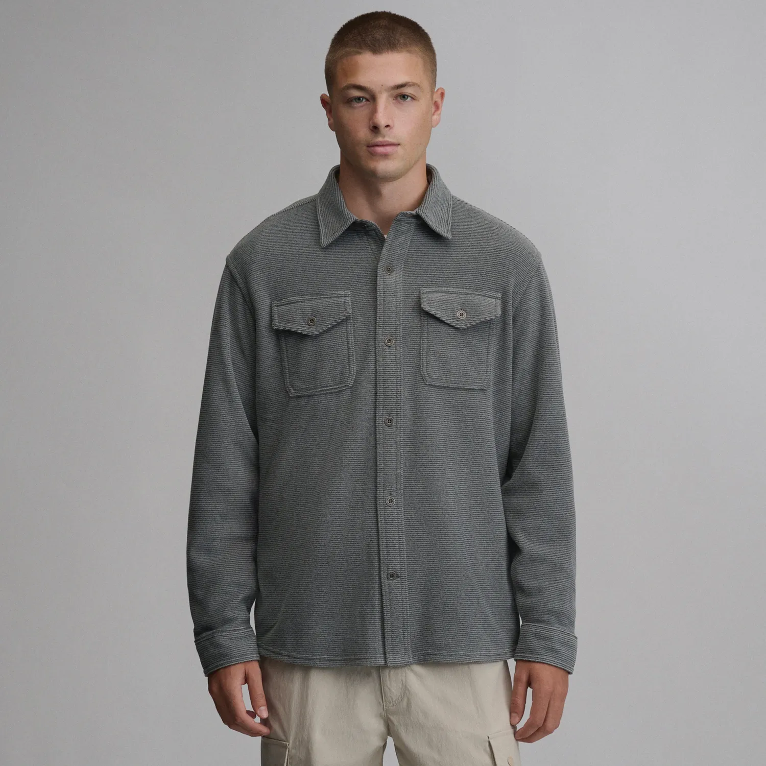 Eddie Bauer Chutes camasa fleece barbati gri