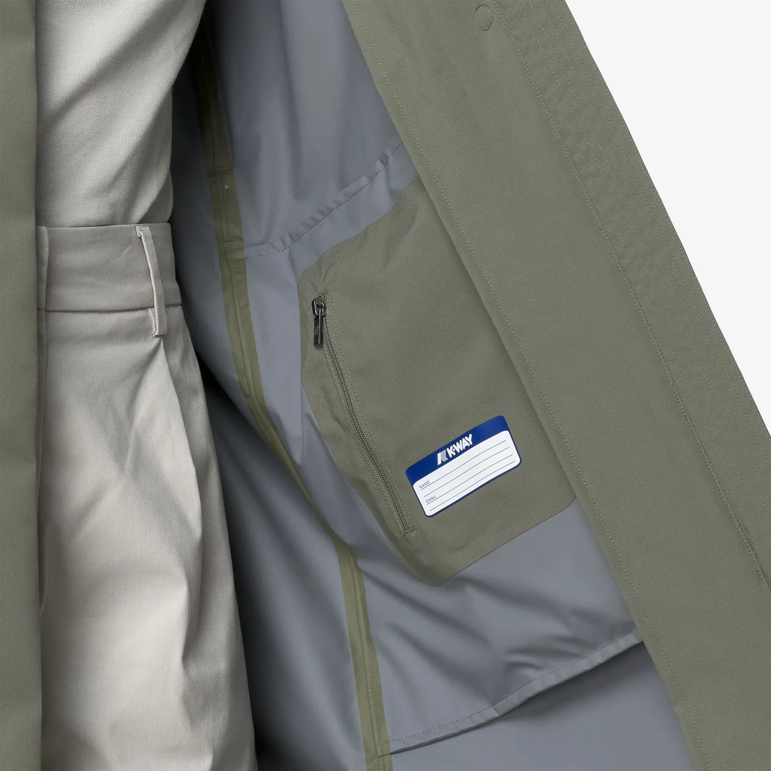K-Way Barbra Stretch 2L palton dama verde impermeabil