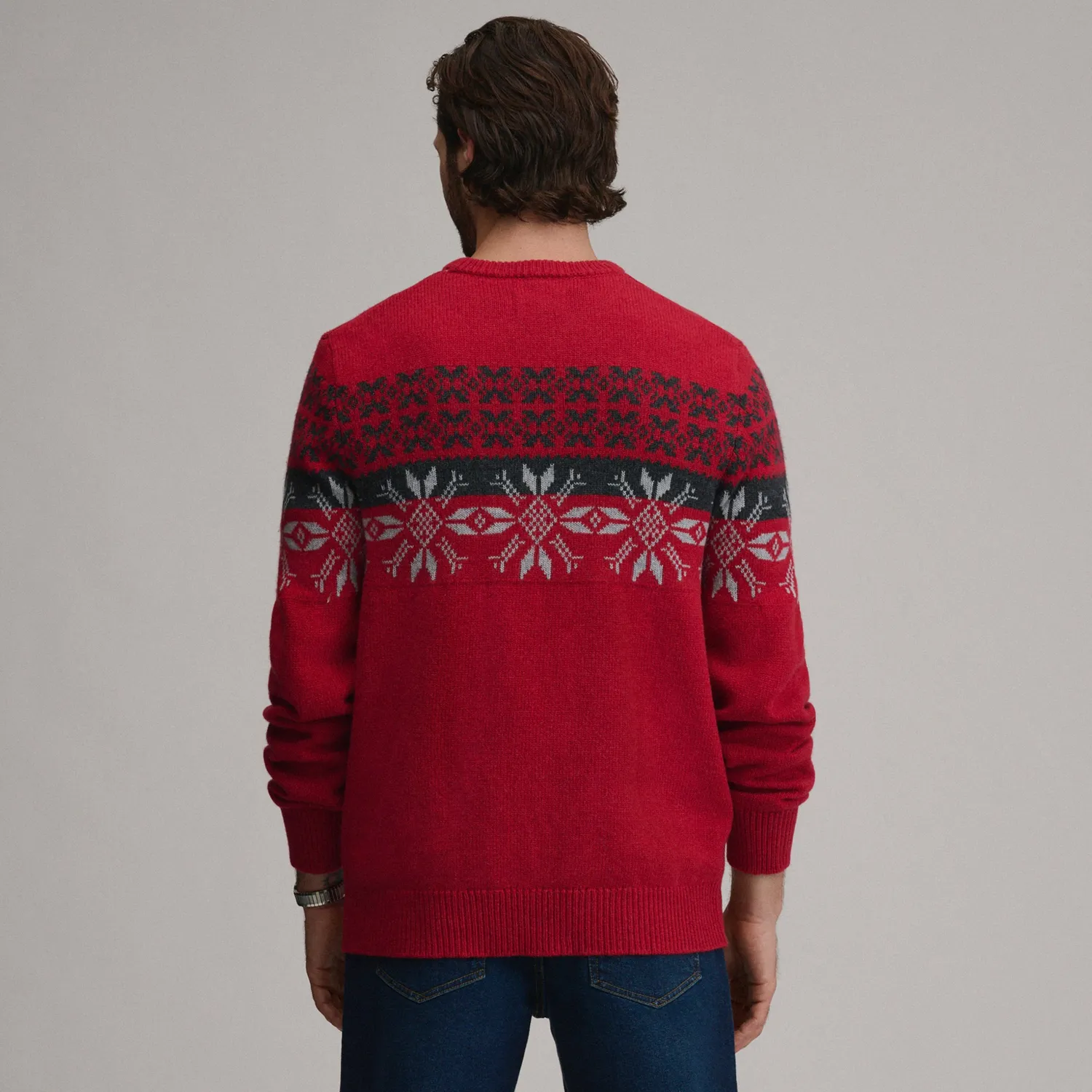 Eddie Bauer Holiday Jacquard pulover Chili festiv