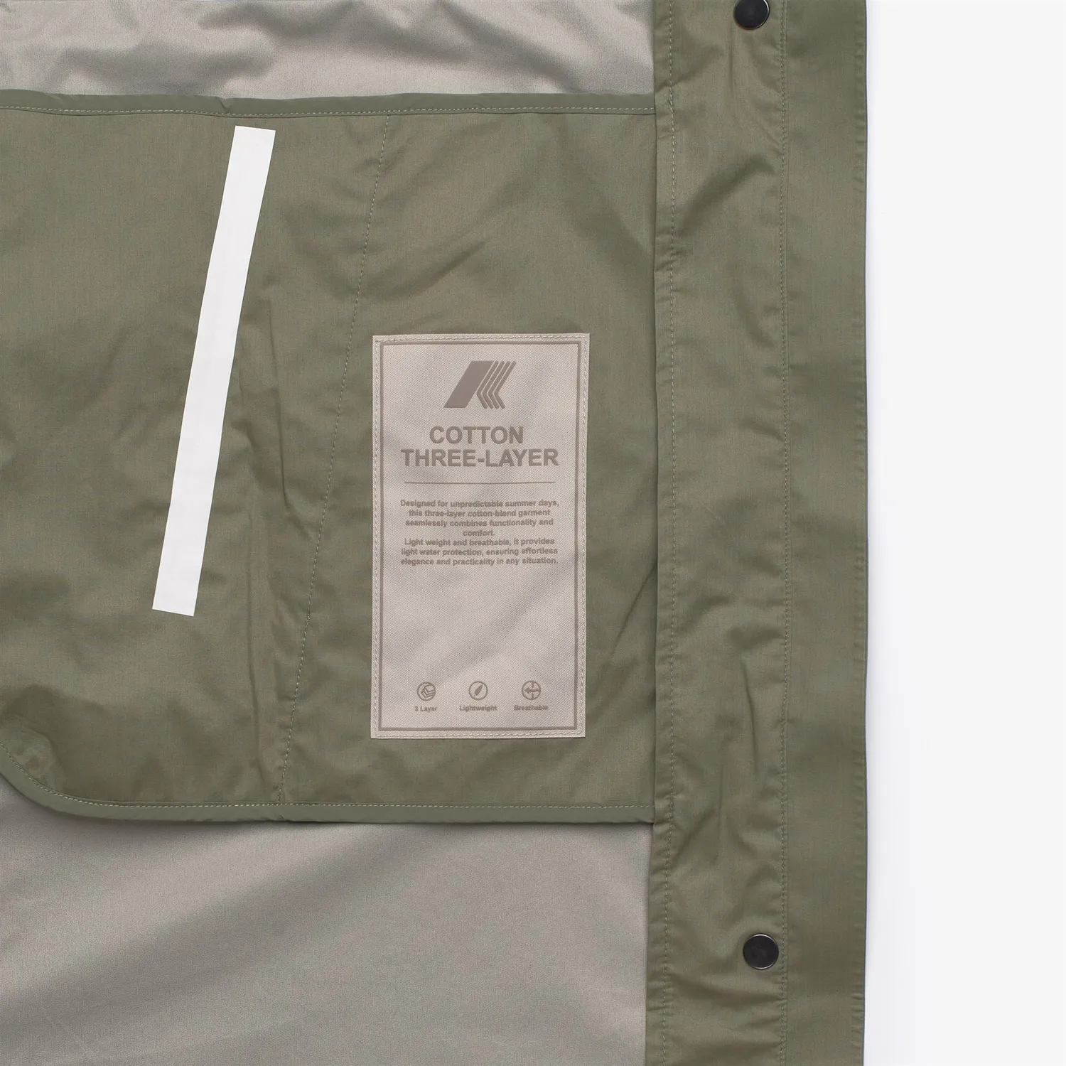 K-Way Barbrein Cotton 3Layers palton lung dama verde lichen