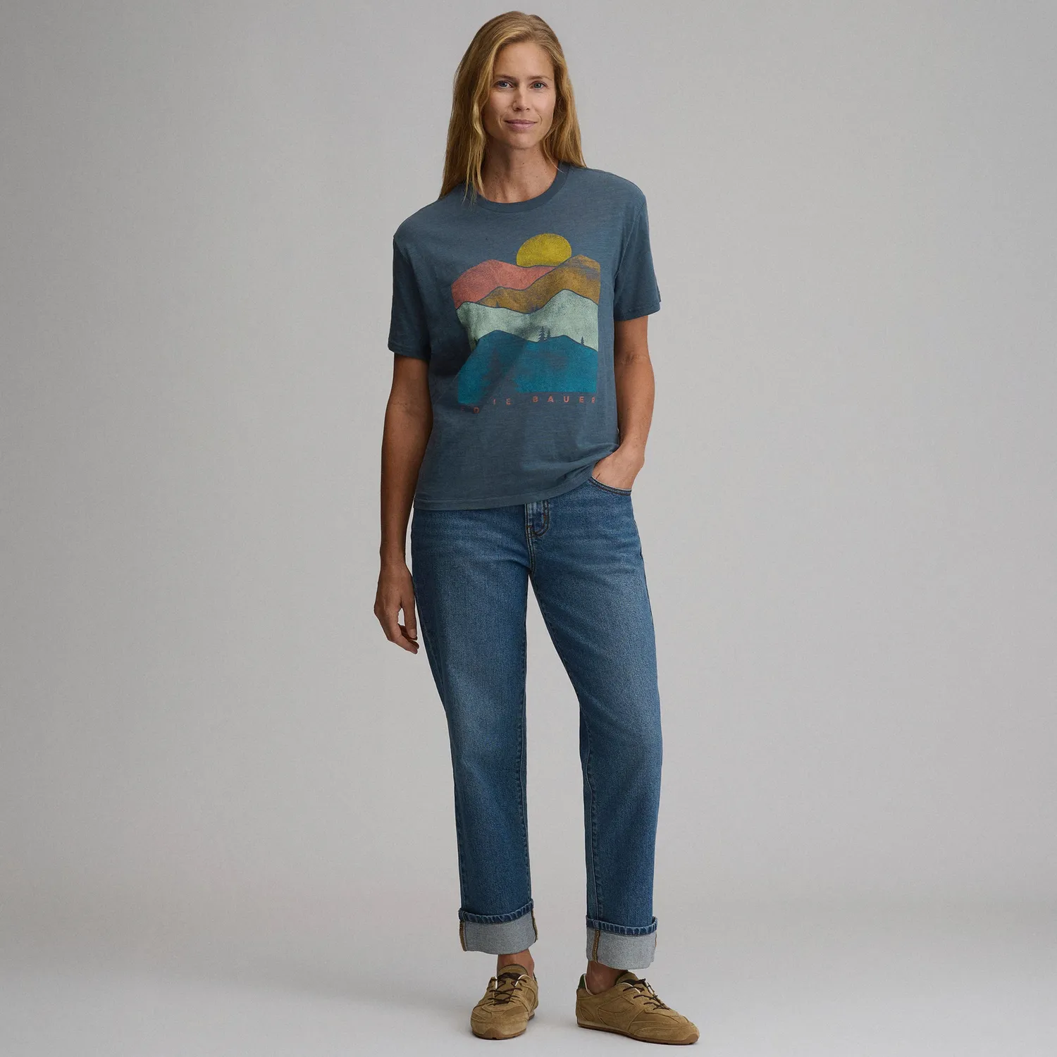 Eddie Bauer Boyfriend tricou dama Rain bumbac