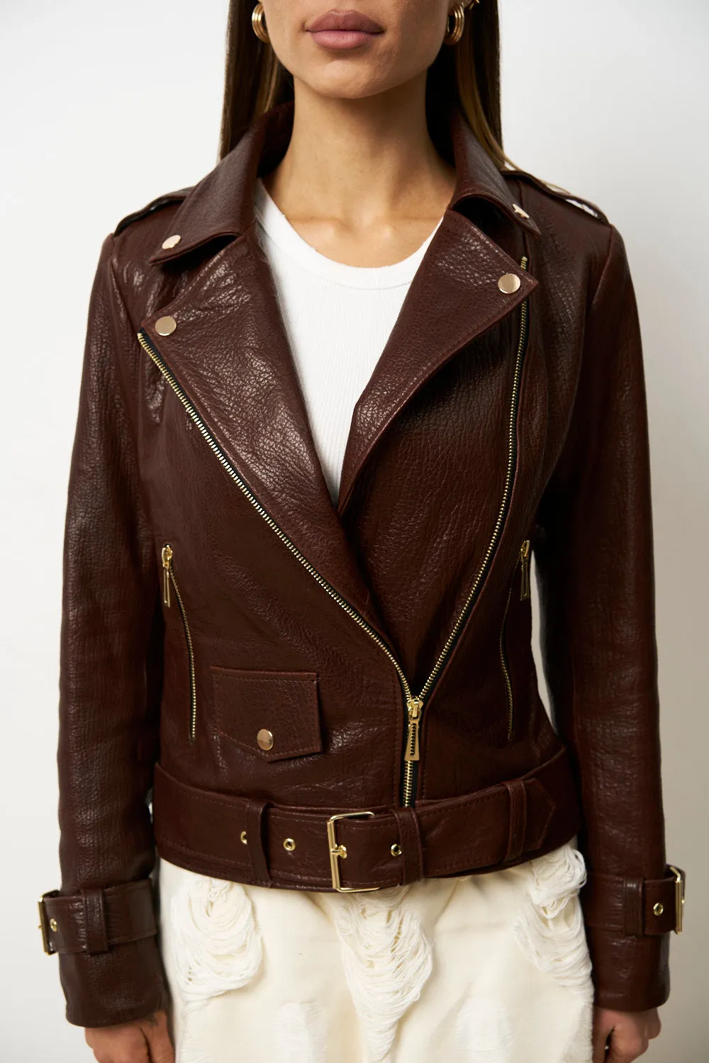 Mareus geaca piele Amber Cognac 624 maro 55 cm