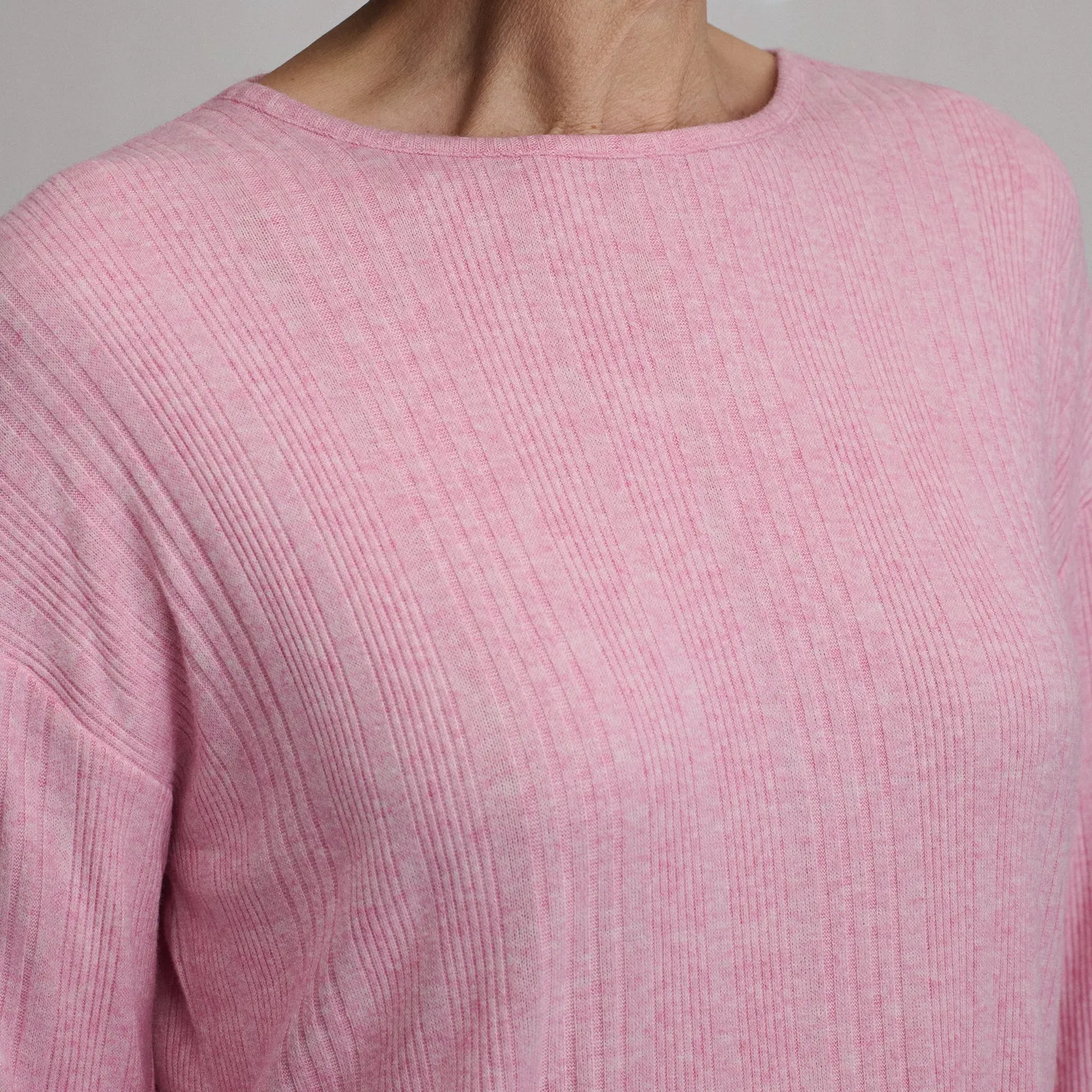 Eddie Bauer Cozy Rib Crew bluză gri deschis caldă