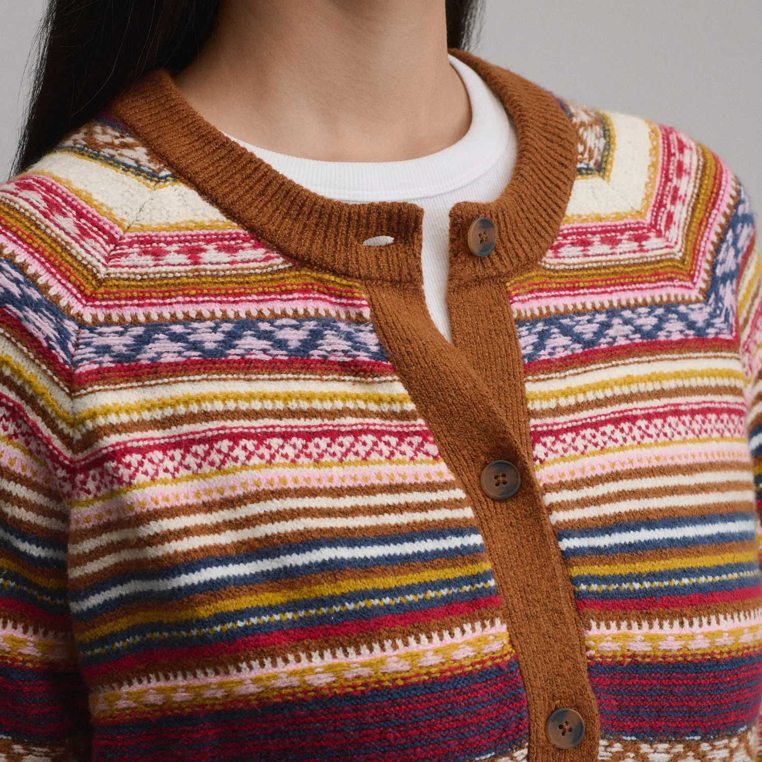 Eddie Bauer Signature Cardigan Stripe cardigan dungi rust heather