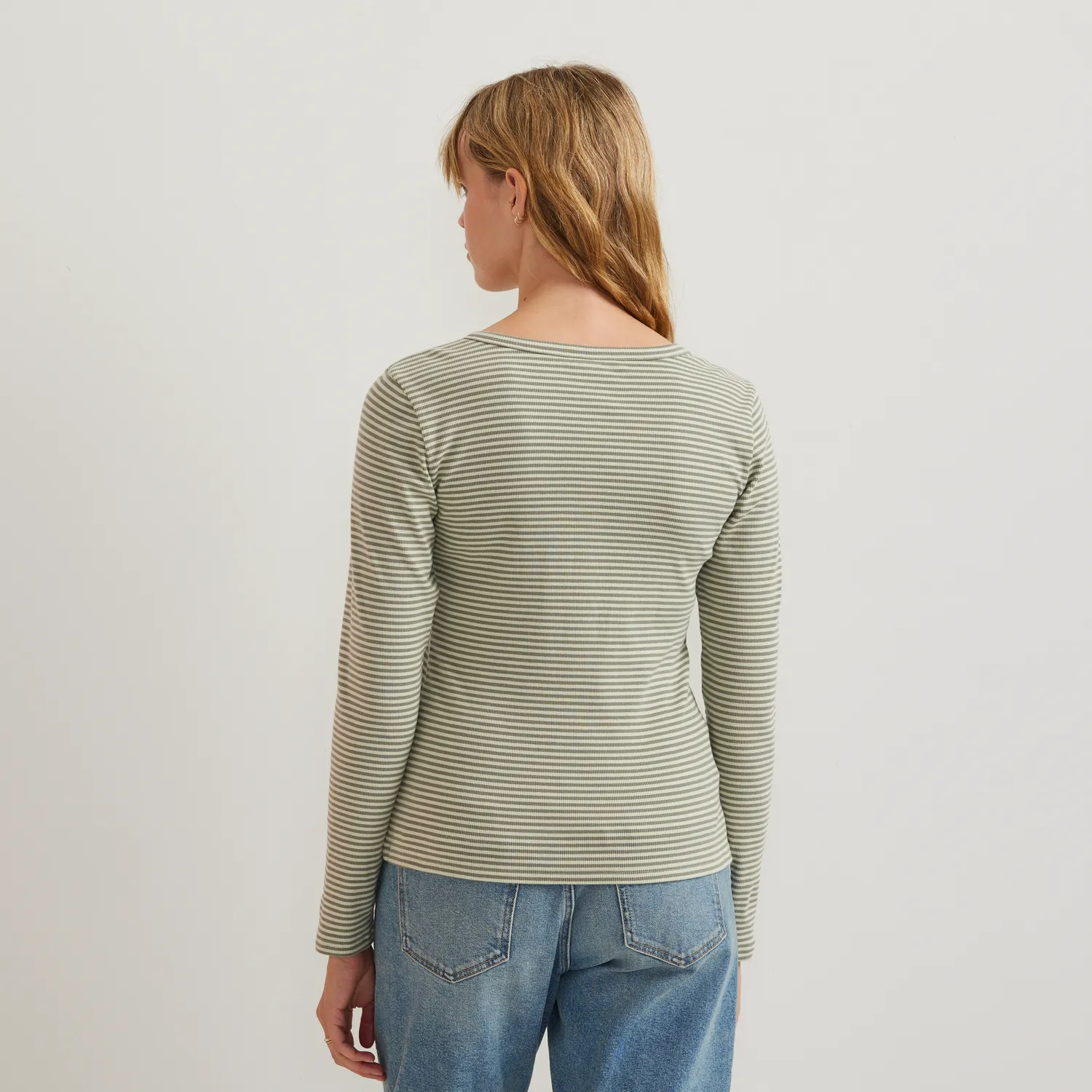 Eddie Bauer Long-Sleeve Ribbed Henley T-Shirt bluza Dusty Lavendar