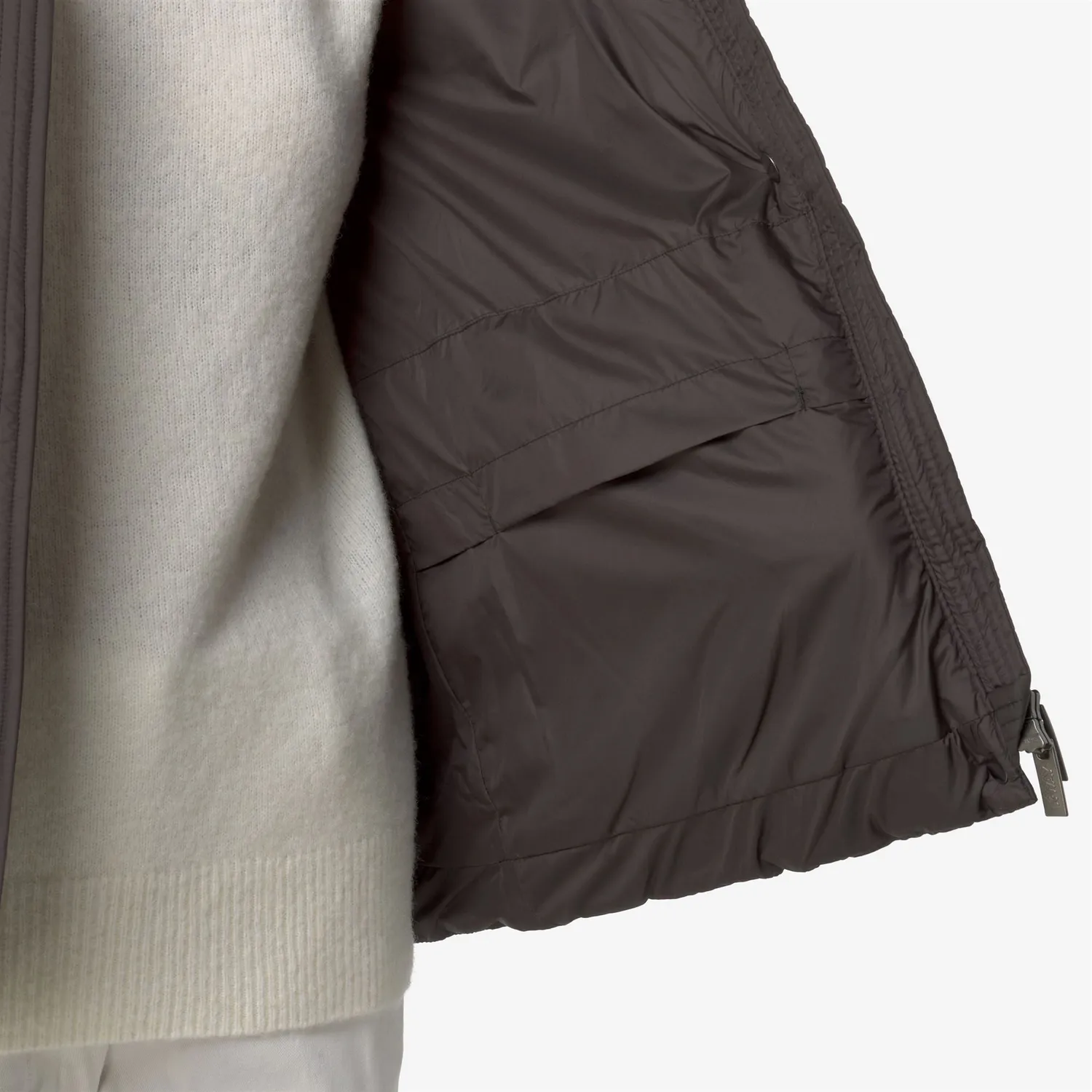 K-Way Lethille Thermo geaca puf dama negru masliniu scurta