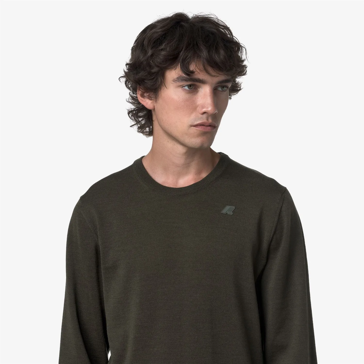 K-Way Sebastien Merino pulover barbati verde lana